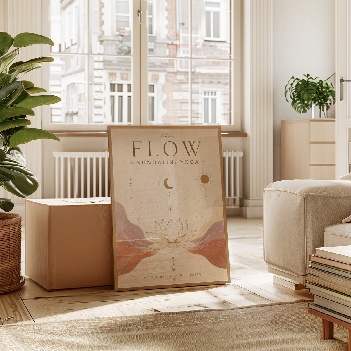 Kundalini Yoga Wall Art: Celestial Lotus Design - interior