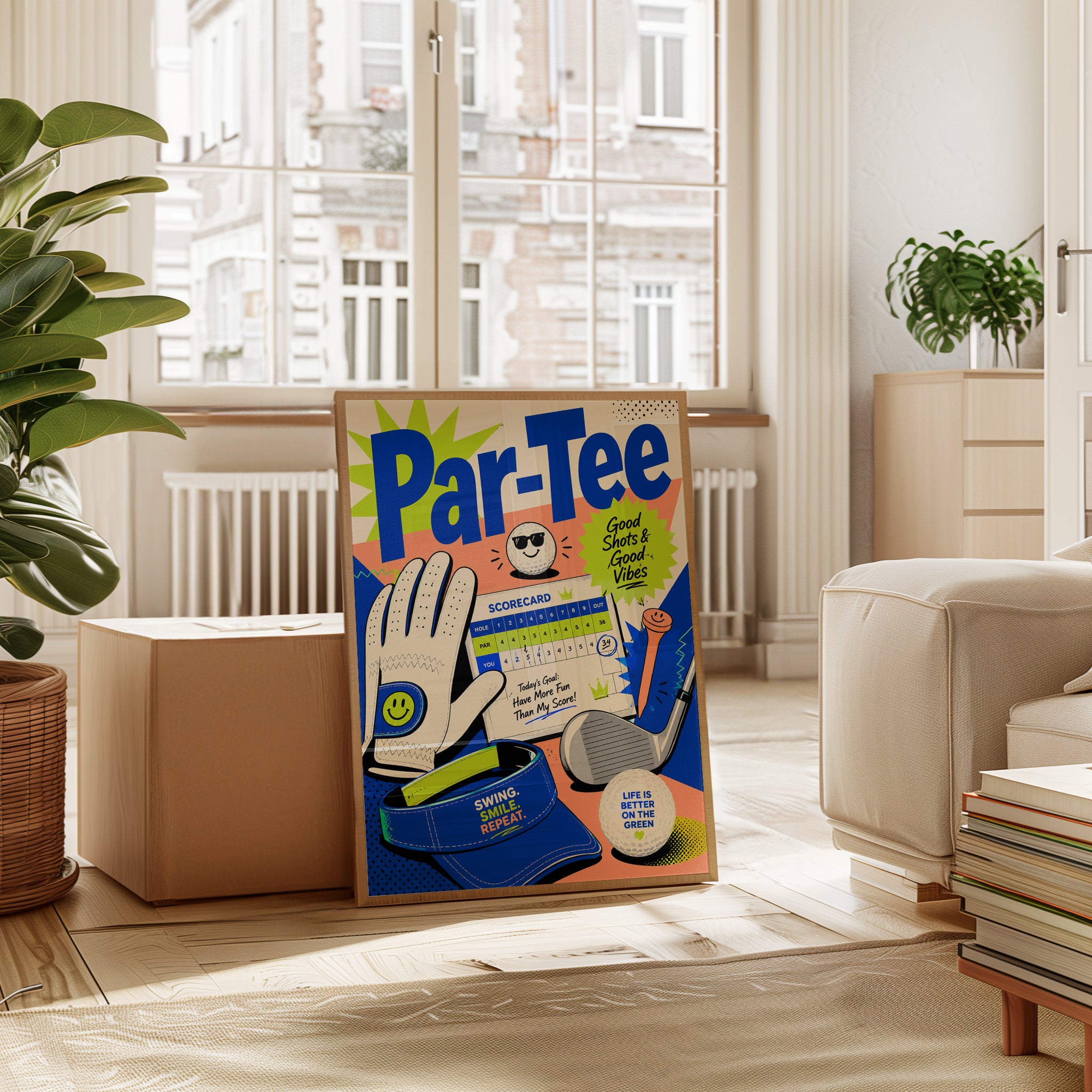 Golf Wall Art Print: Vintage 90s Style - interior