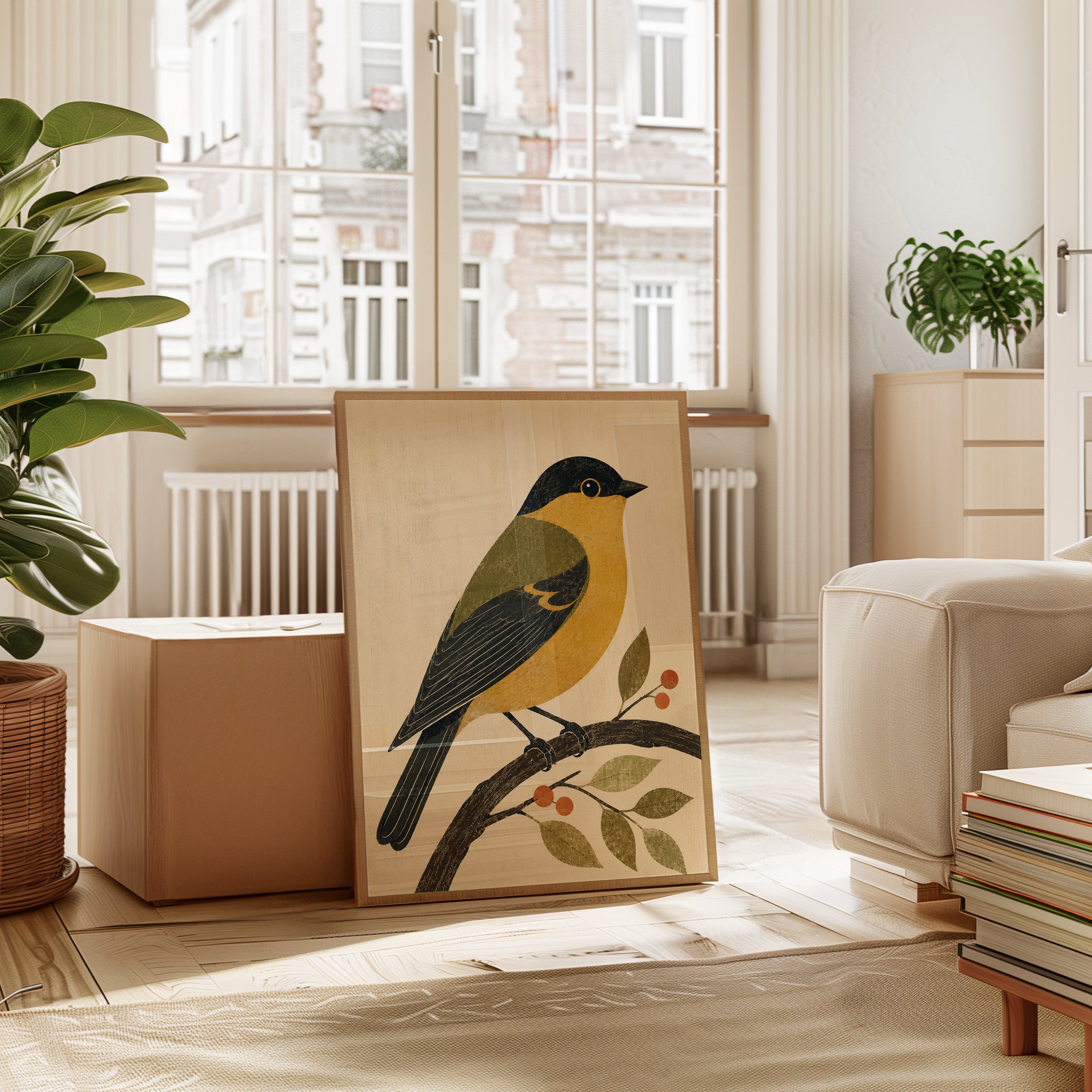 Vintage Bird Print — Folk Art Illustration - interior