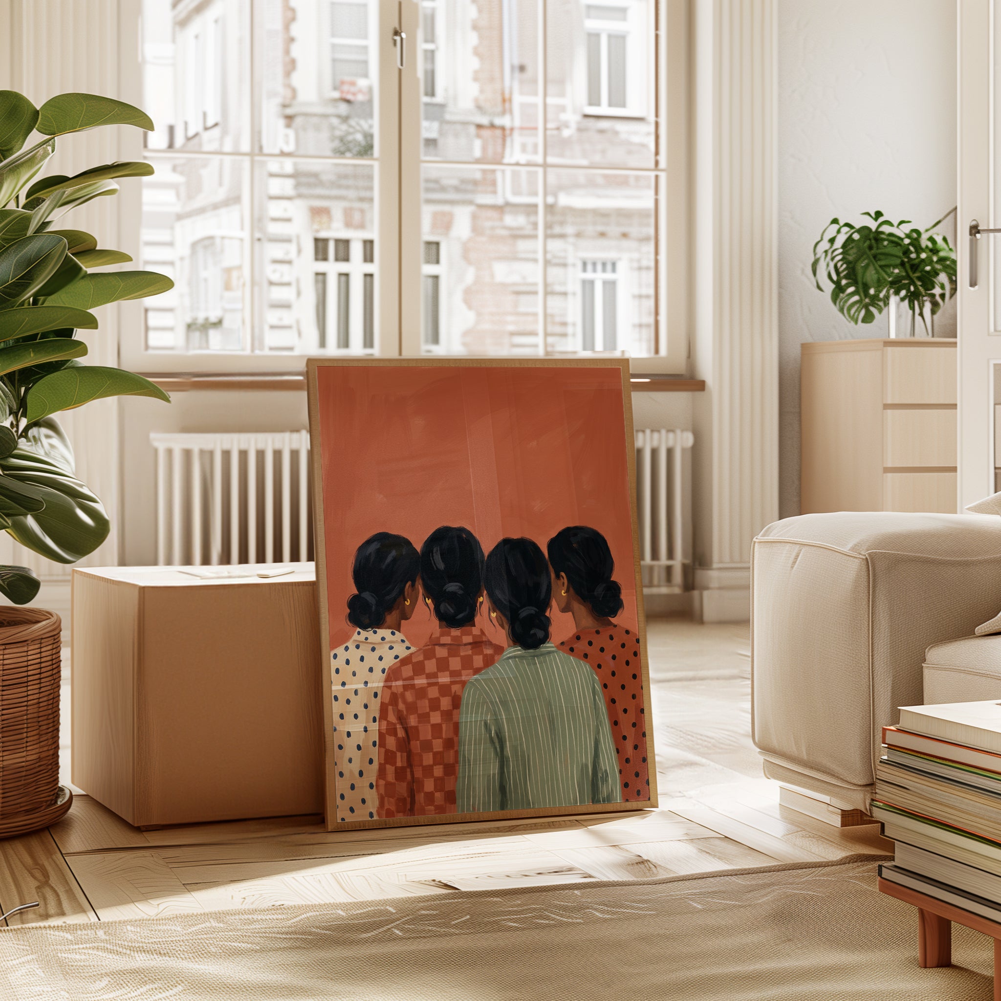 Figurative Women Portrait Print — Back View - interior