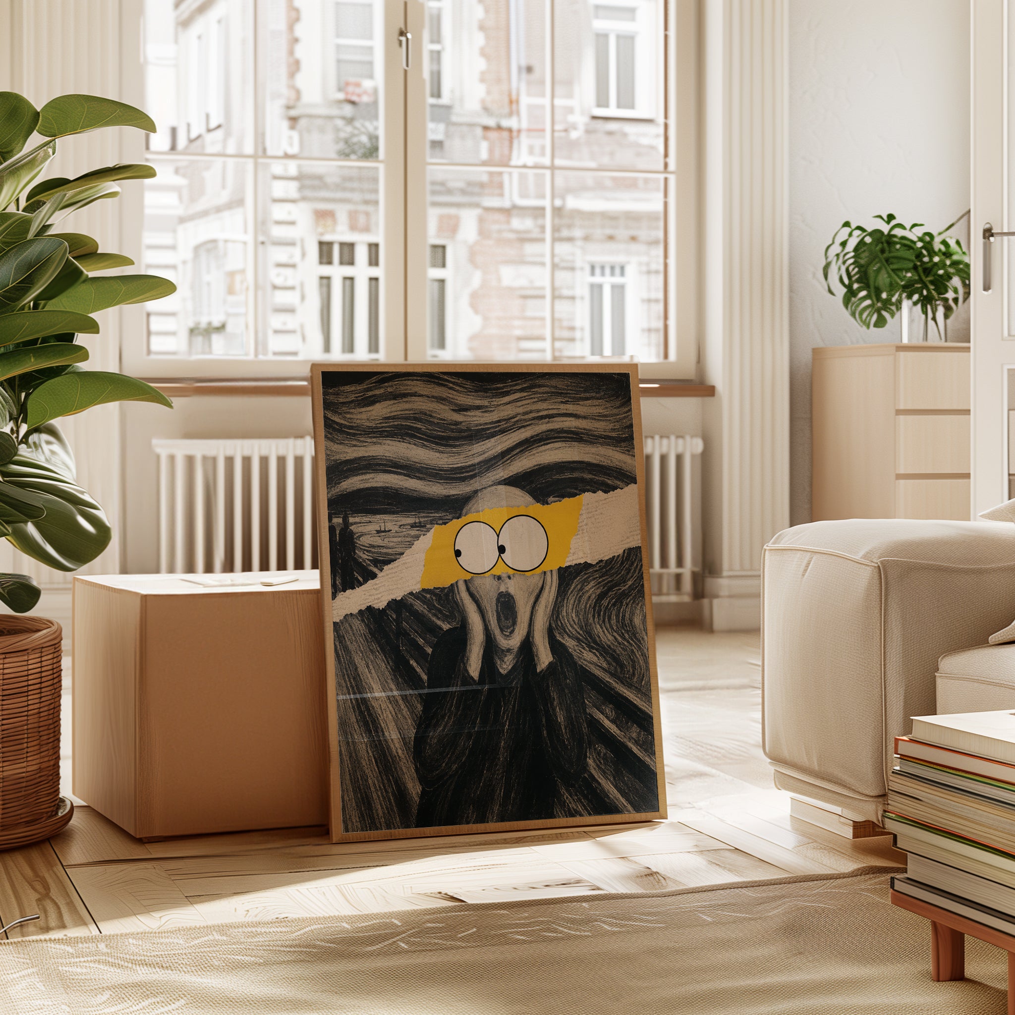 Surrealist Wall Art – Abstract Figure Print - interior
