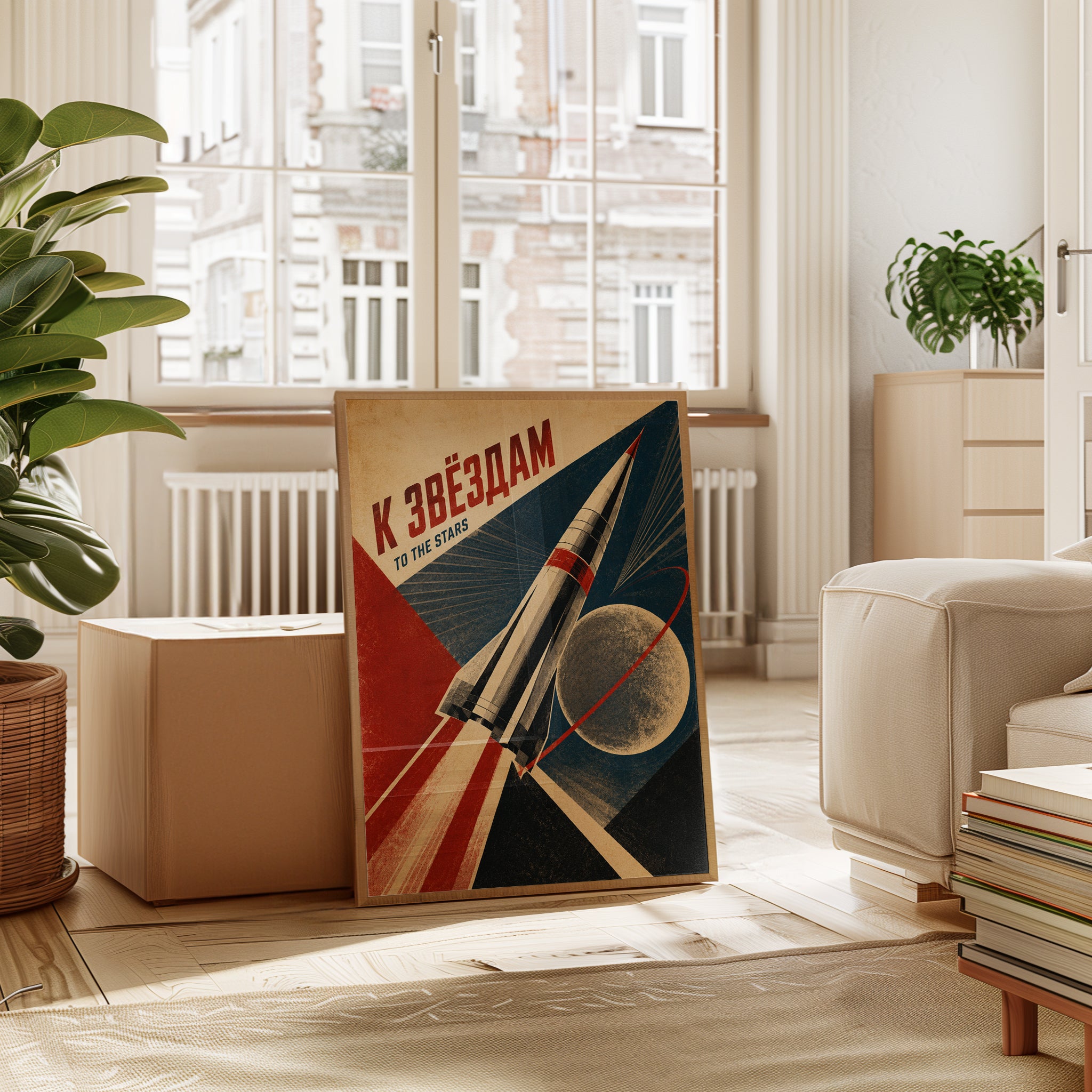 Space Poster – Vintage Rocket Wall Art - interior