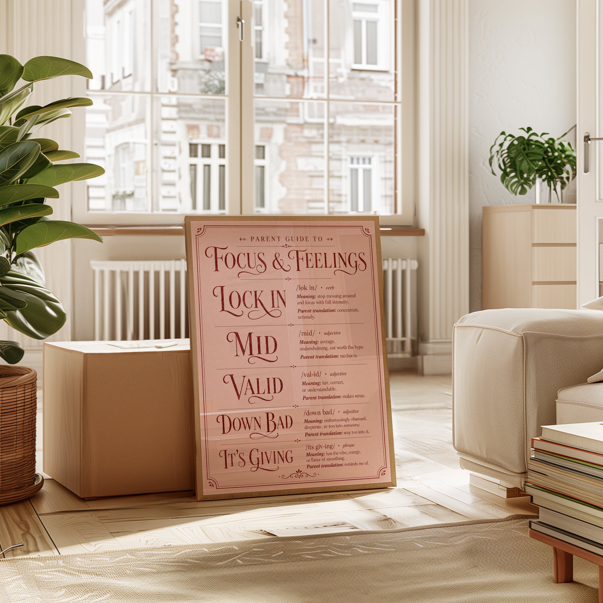 Parent Guide Poster – Parenting Slang Wall Art - interior