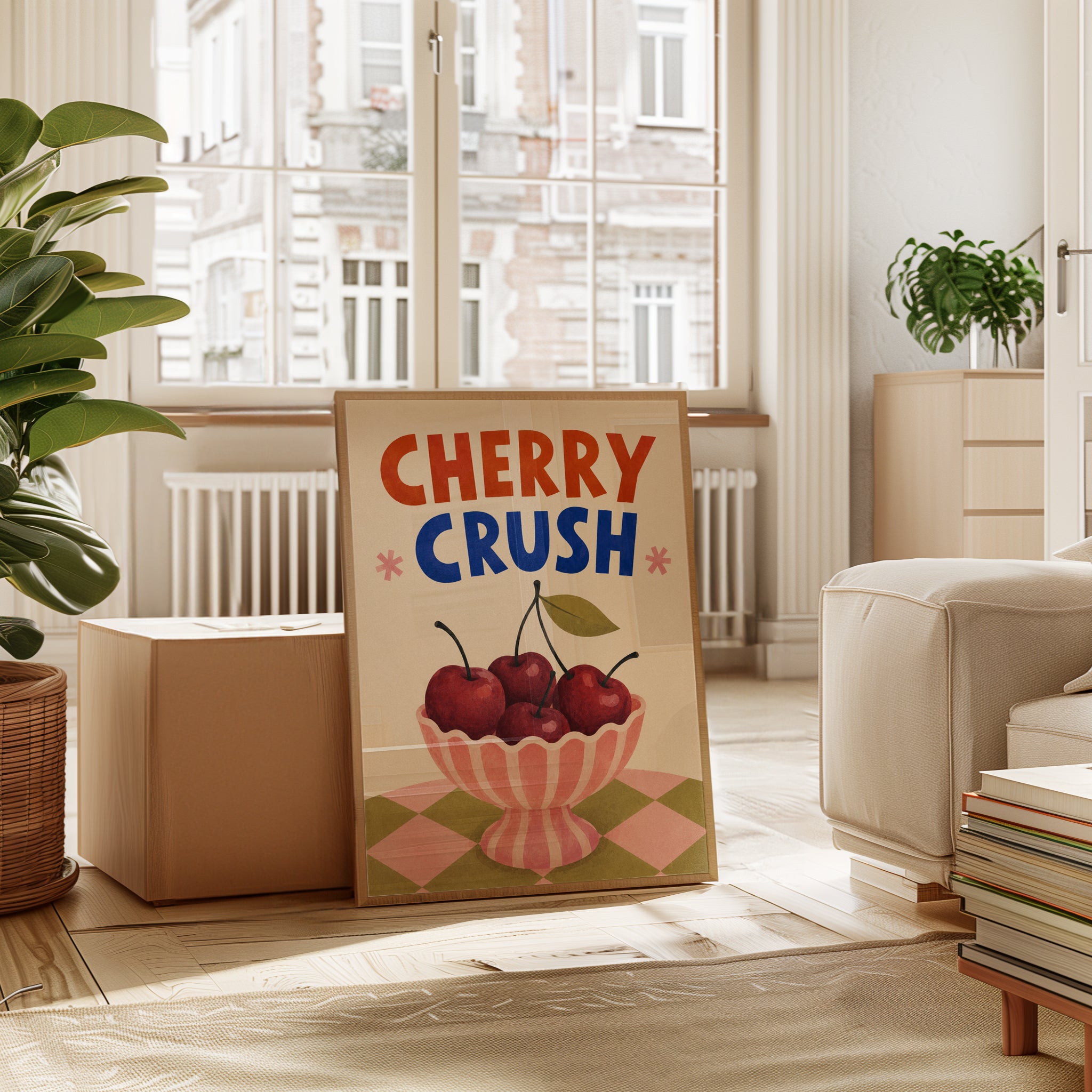 Retro Kitchen Wall Art – Cherry Print - interior