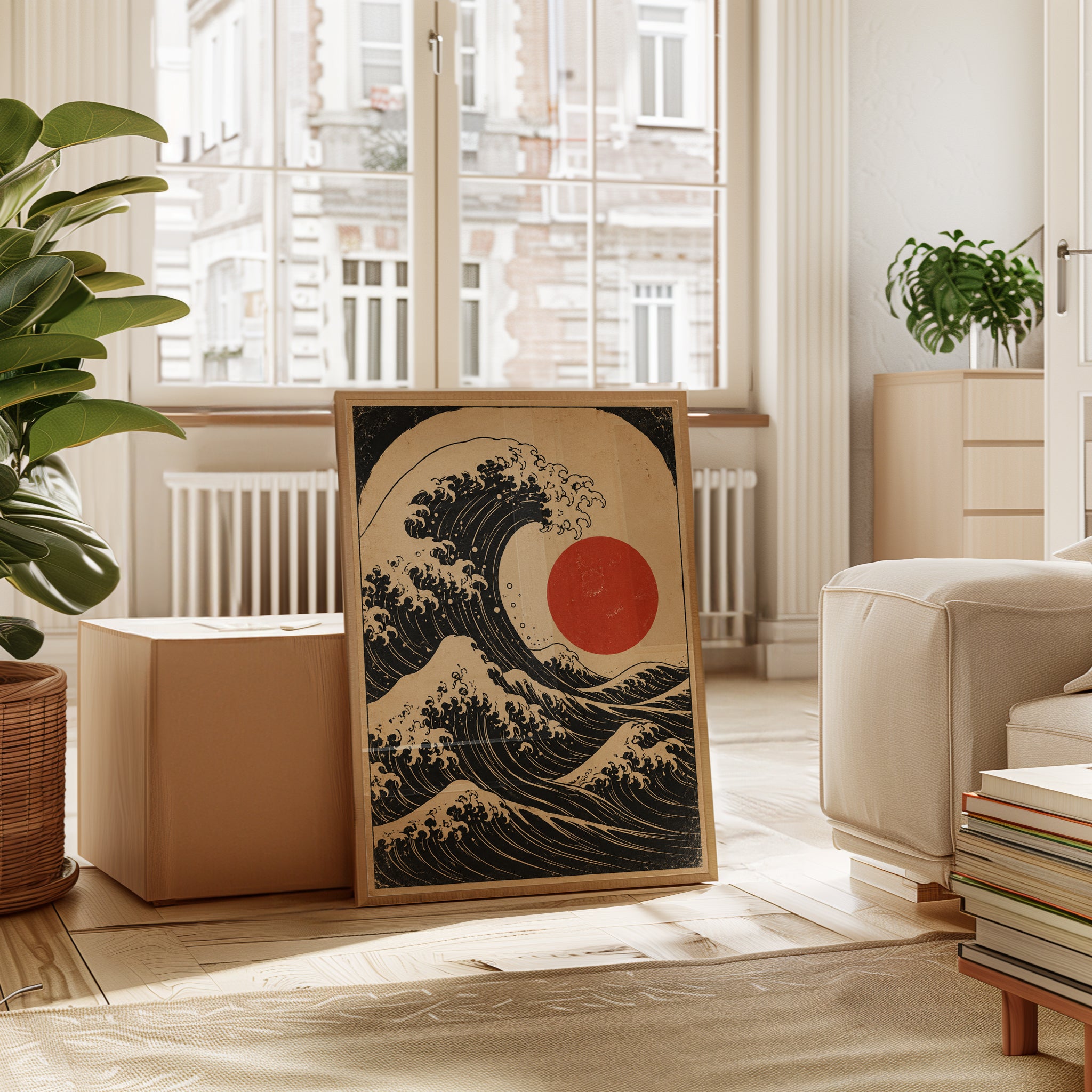Vintage Japanese Wave Art Print - interior