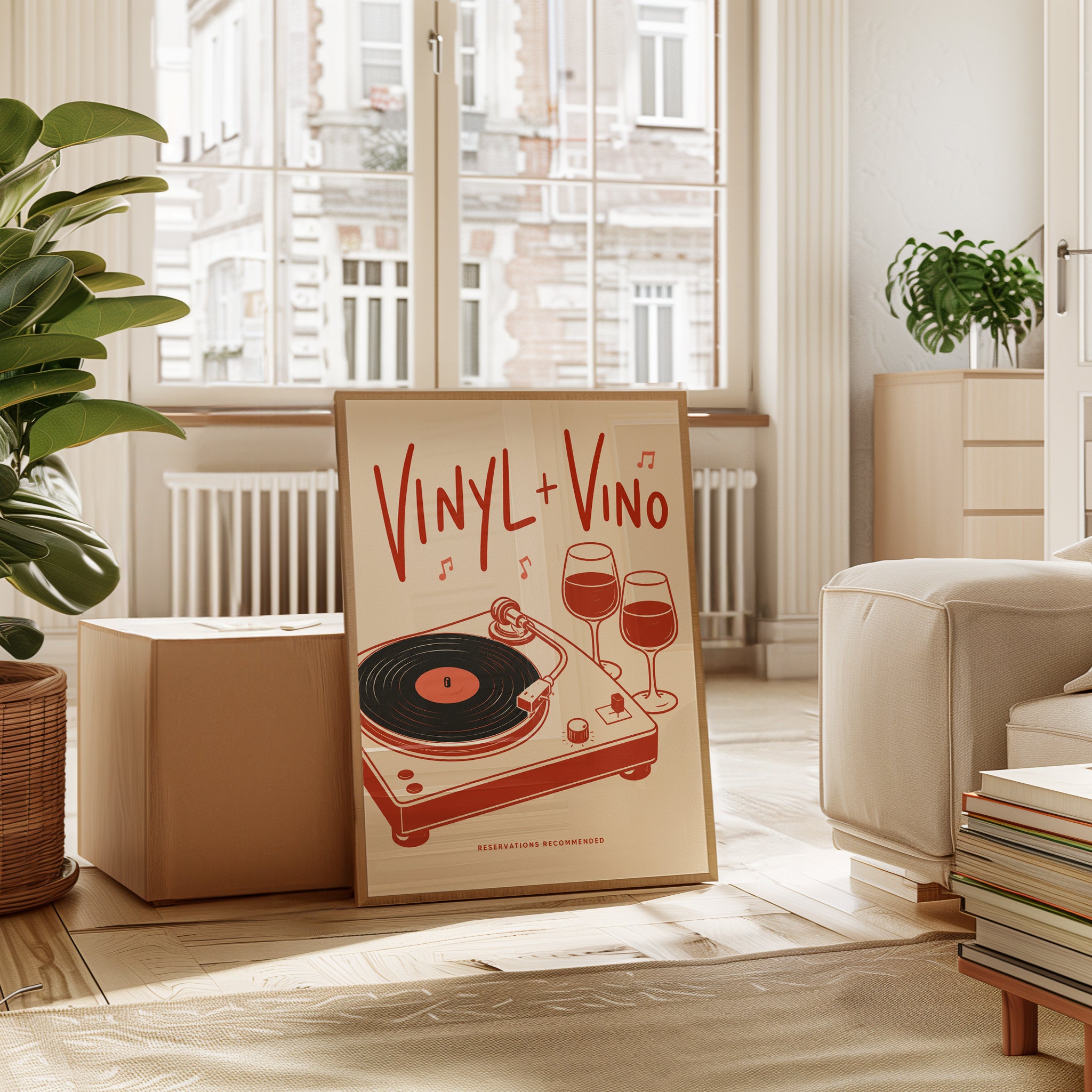 Vinyl + Vino Poster - interior