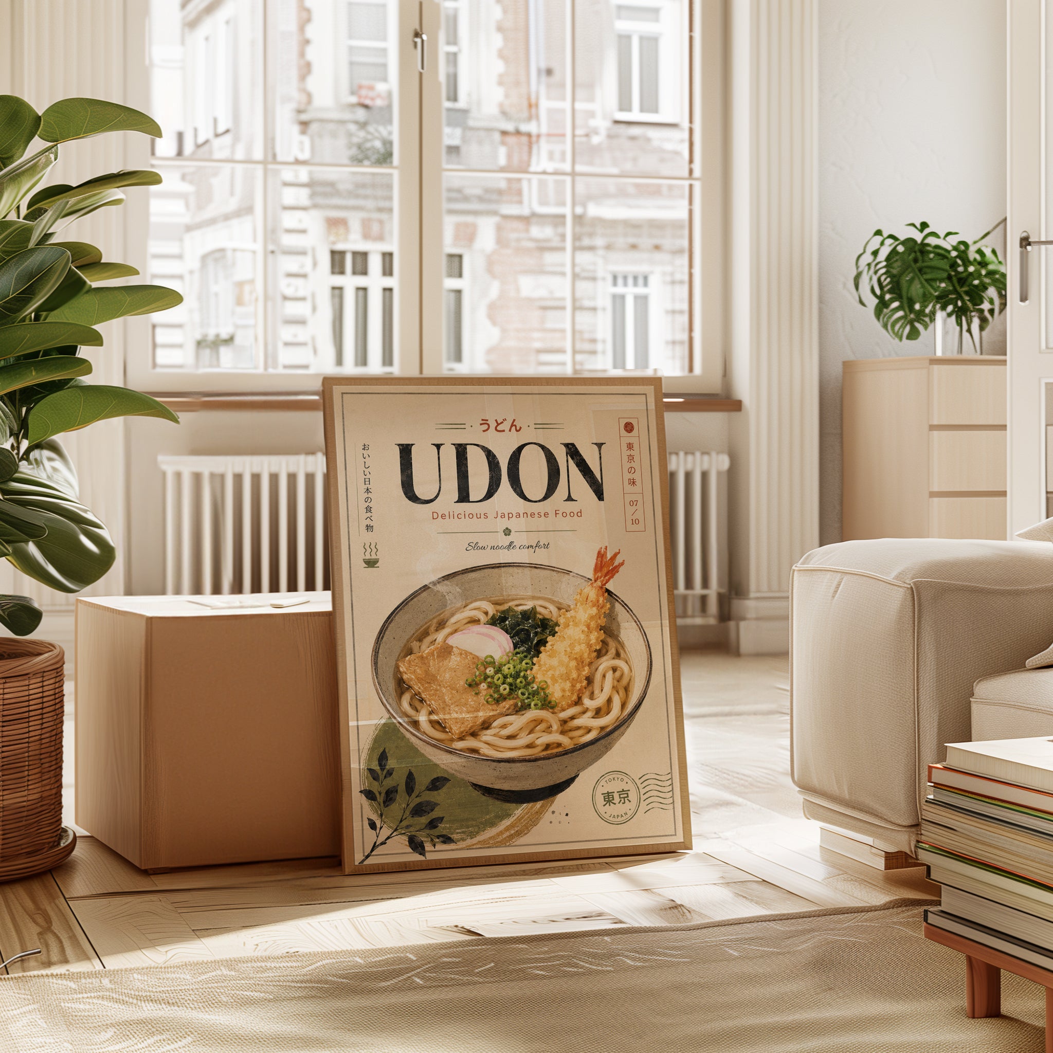 Japanese Food Poster: Vintage Udon Noodles - interior
