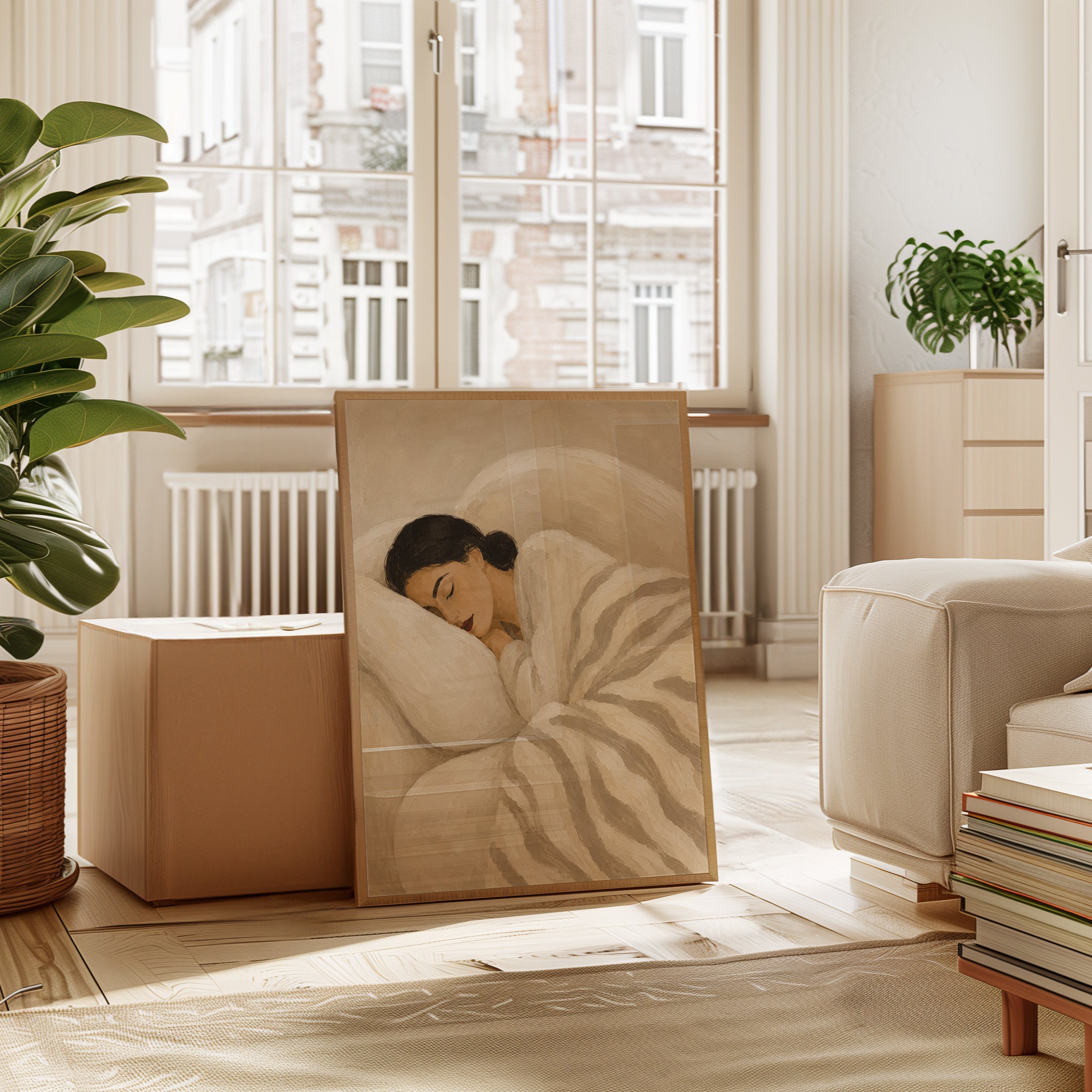 Woman Sleeping Art Print - interior