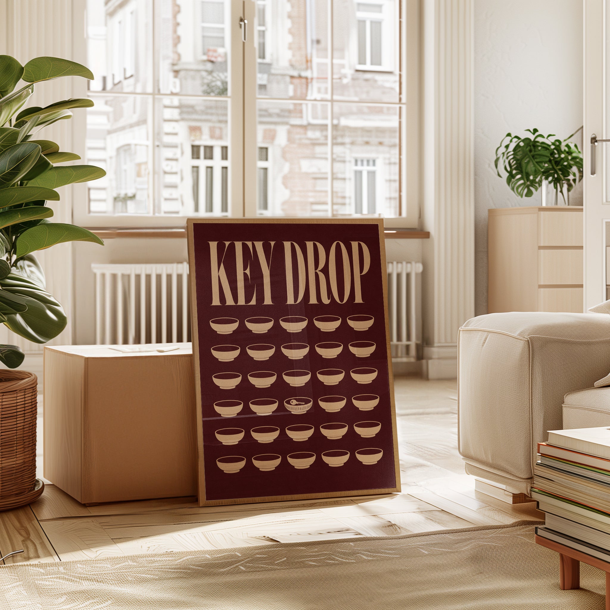 Key Drop Wall Art: Mid-Century Retro Organizer Print - interior