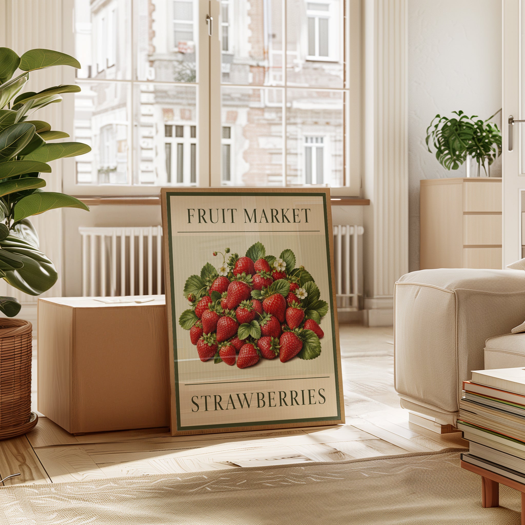 Strawberry Wall Art – Fruit Market Print - interior