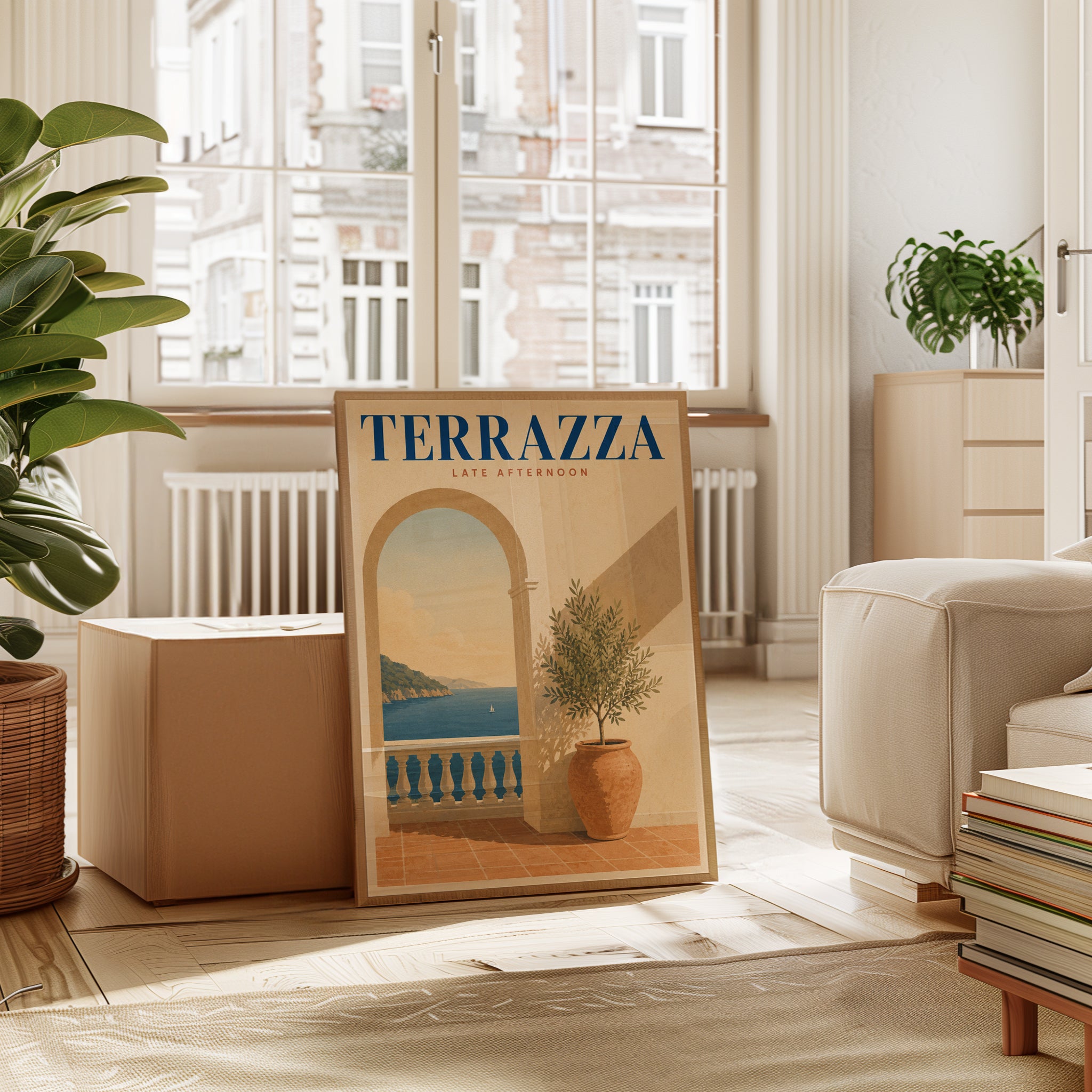 Mediterranean Travel Poster – Terrazza Wall Art - interior