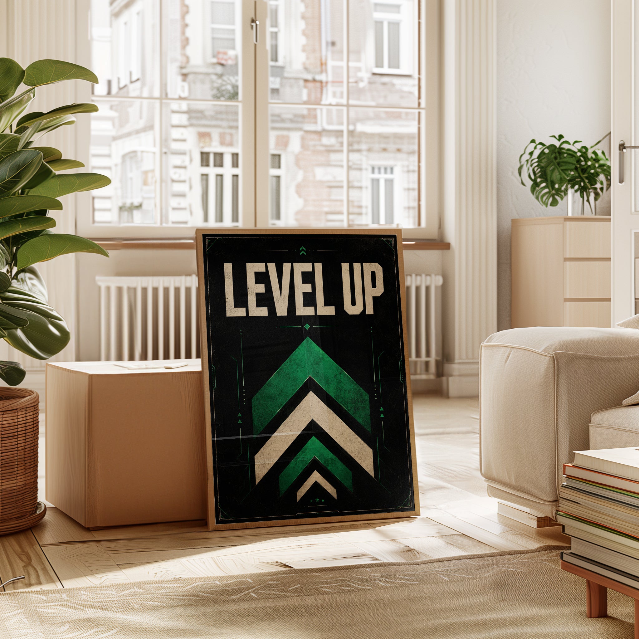 Gaming Typography Print – Level Up - interior