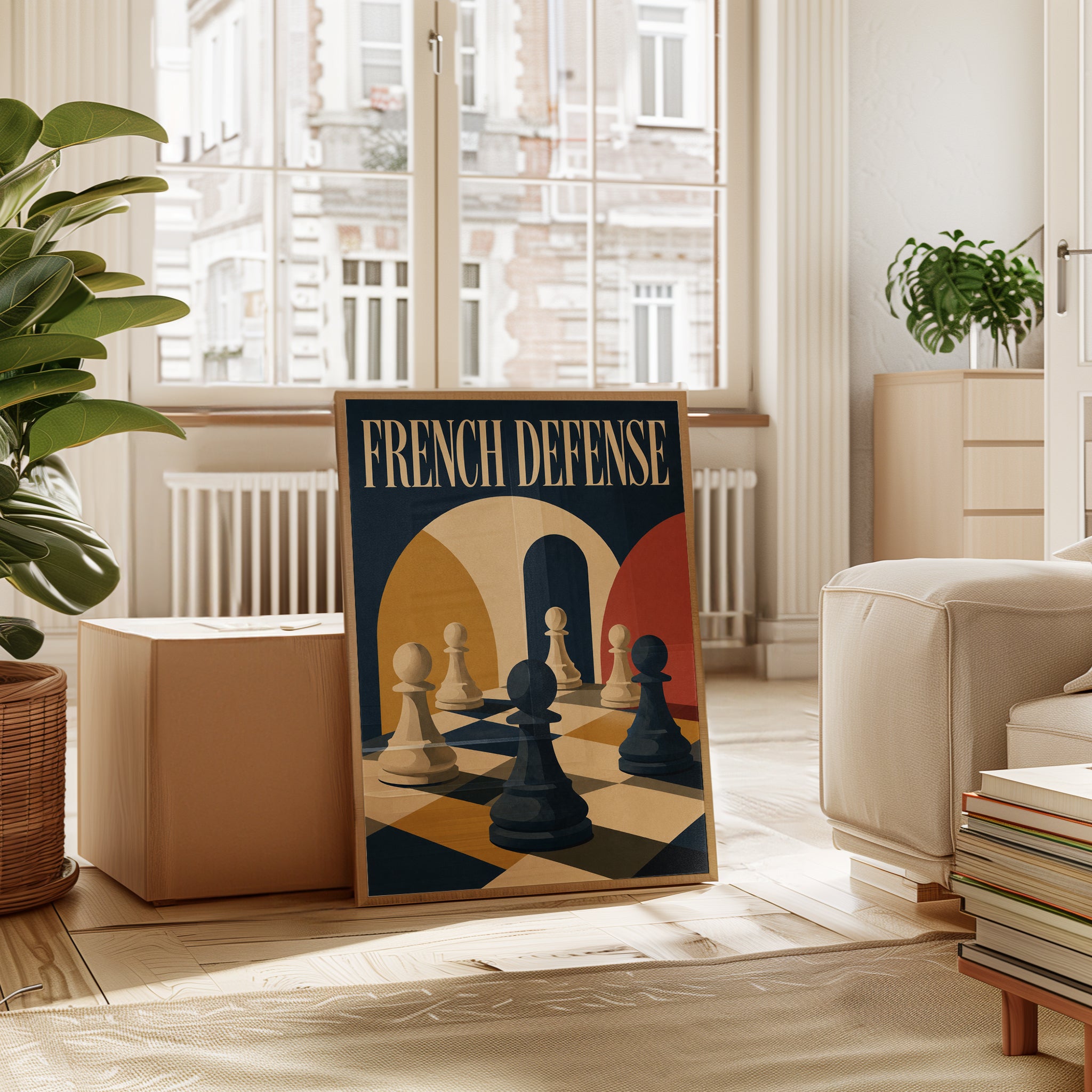 French Defense Chess Print — Vintage Chess Opening Art - interior