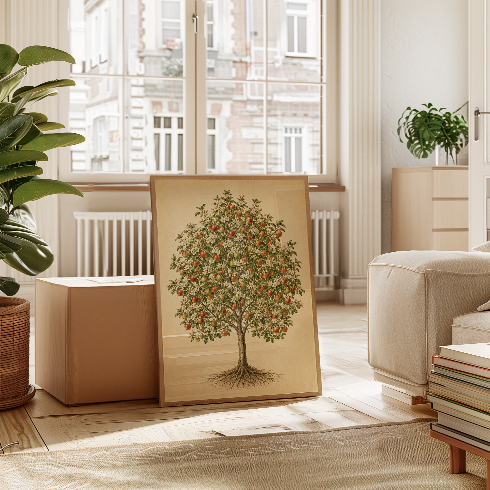 Vintage Apple Tree Botanical Print: Classic Orchard Illustration - interior