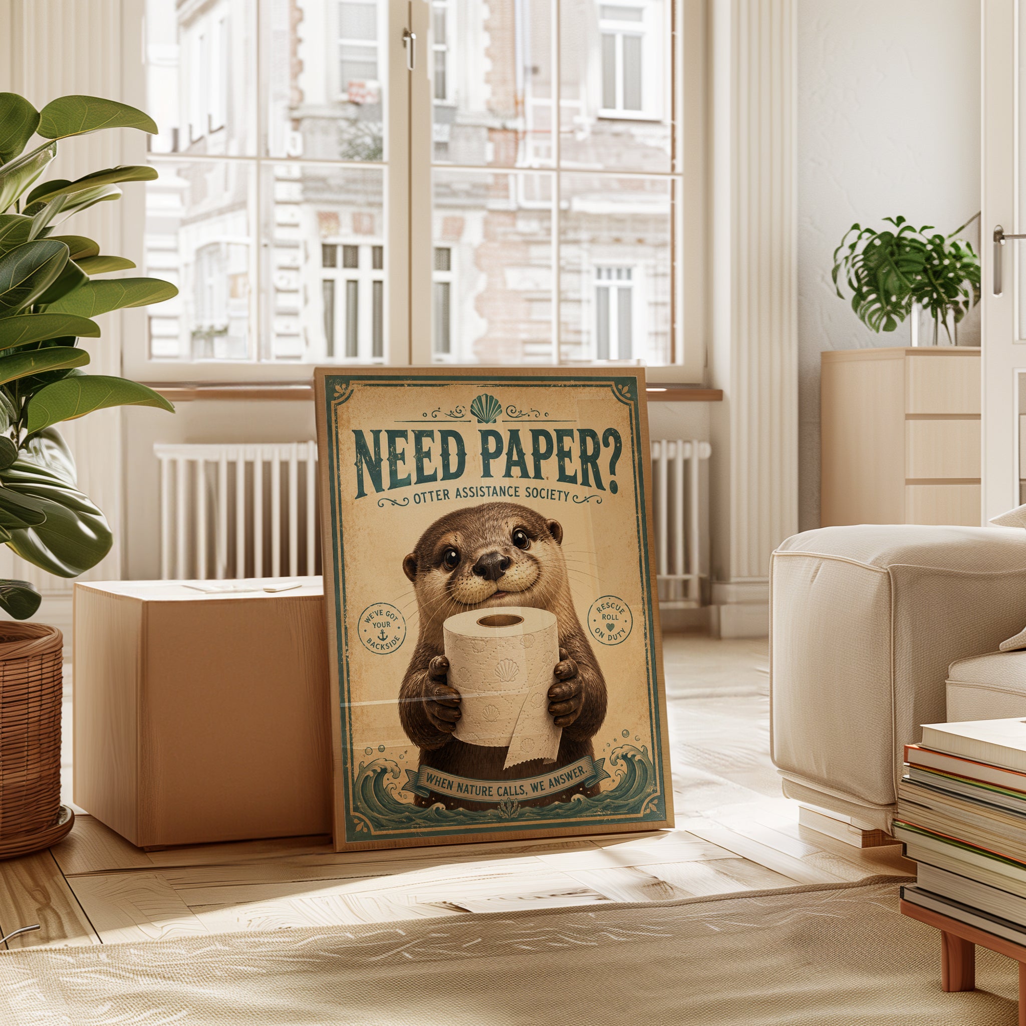 Otter Bathroom Print - interior