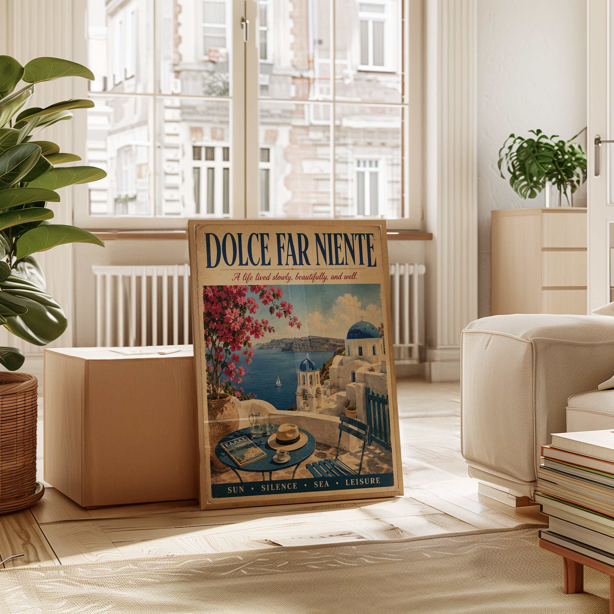 Dolce Far Niente Print – Italian Quote Wall Art - interior