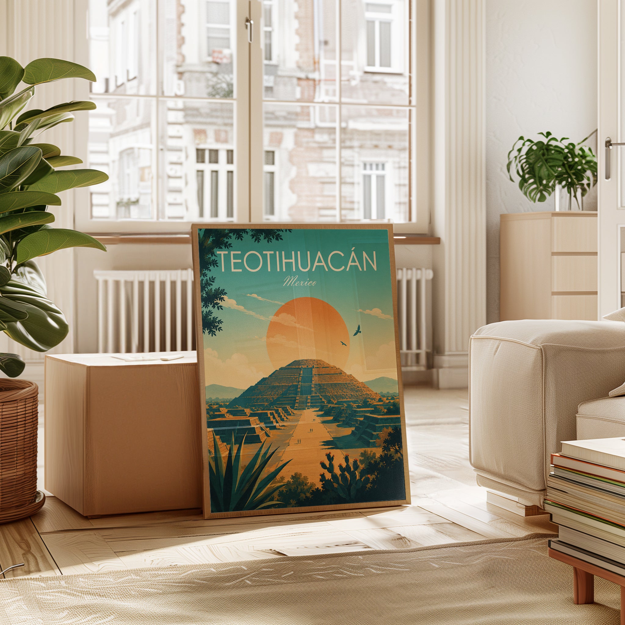 Mexico Travel Poster – Teotihuacan Print - interior
