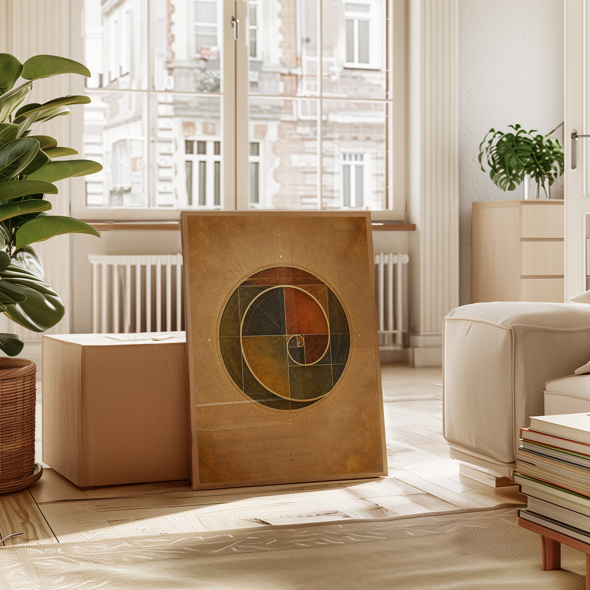 Sacred Geometry Art Print – Fibonacci Spiral - interior
