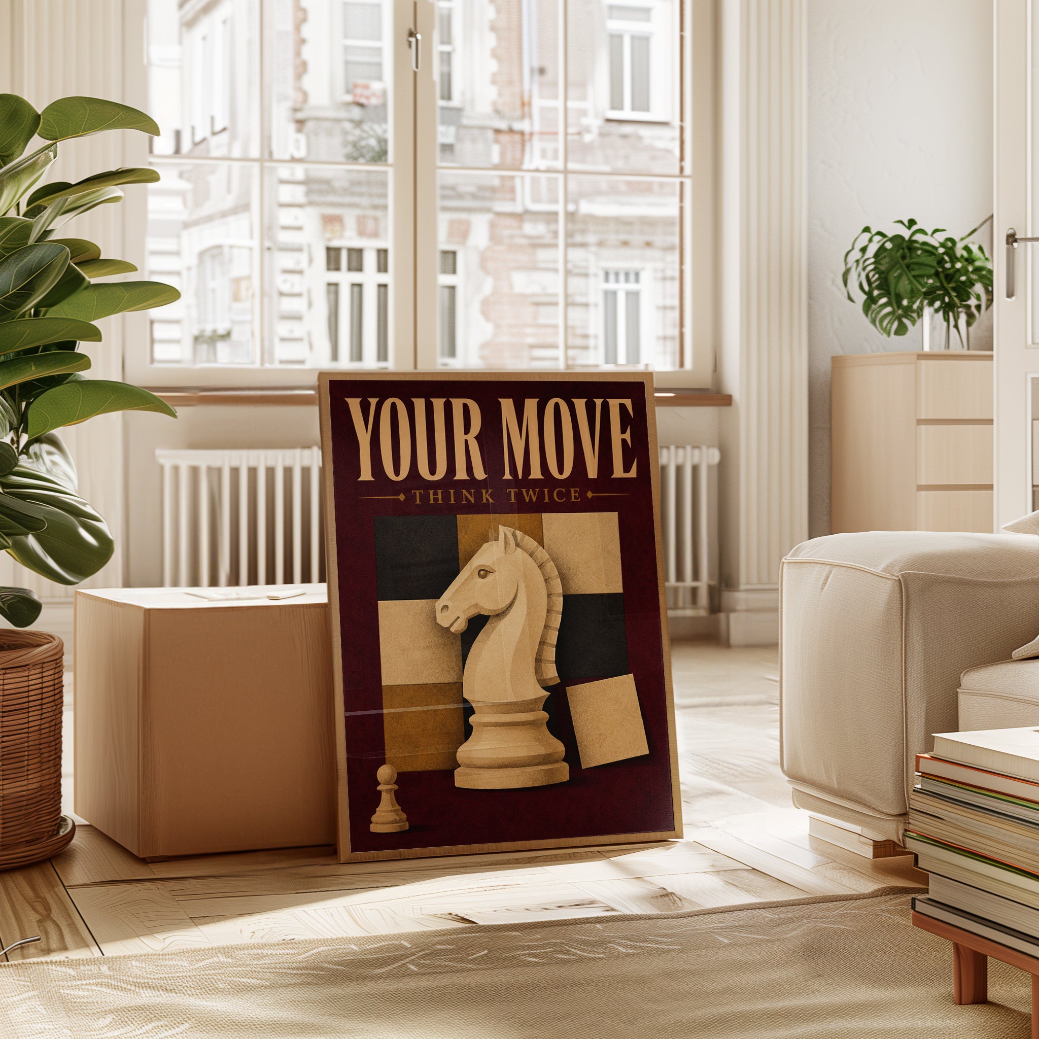Chess Wall Art – Your Move Think Twice Print - interior