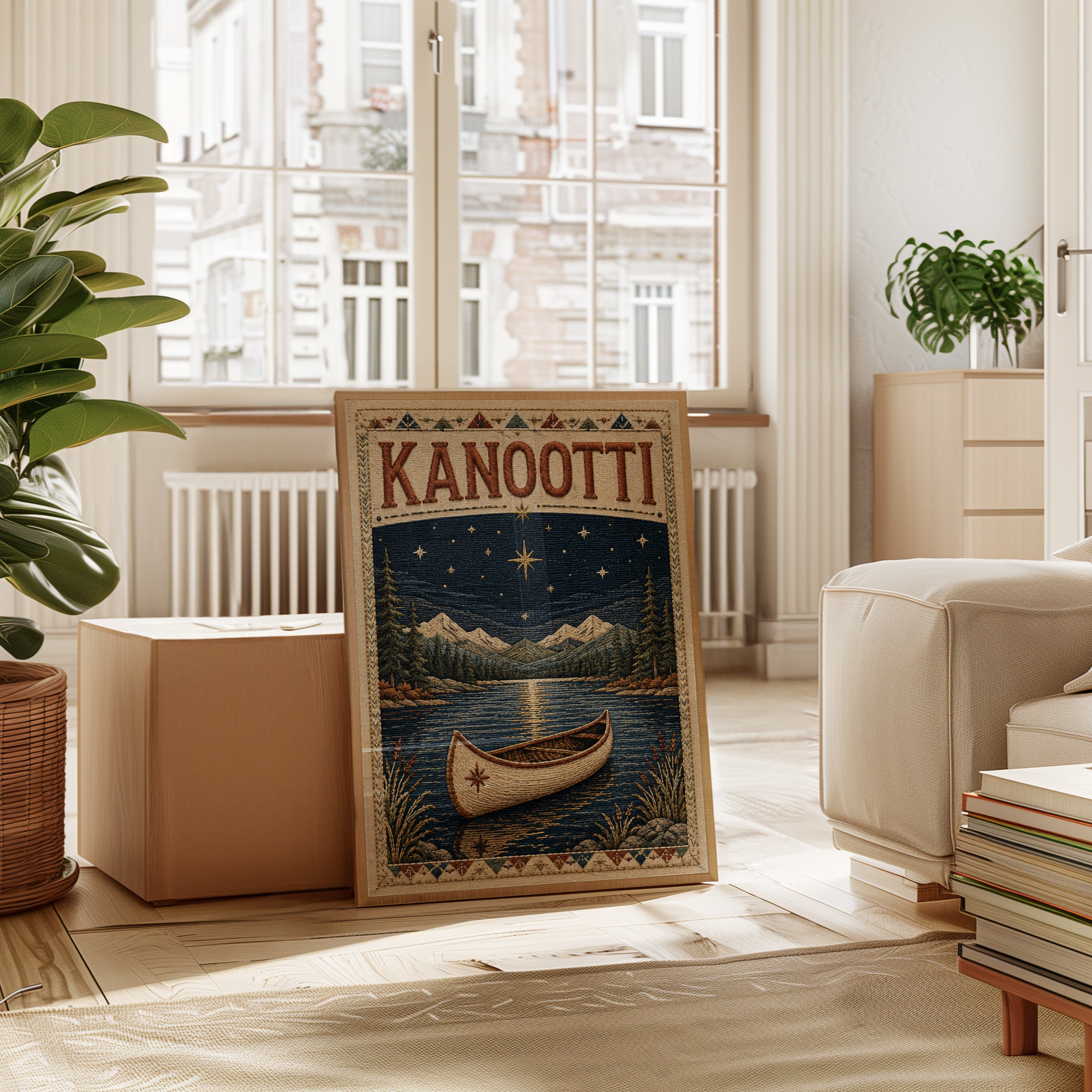 Canoe Vintage Poster – Lake House Wall Art - interior