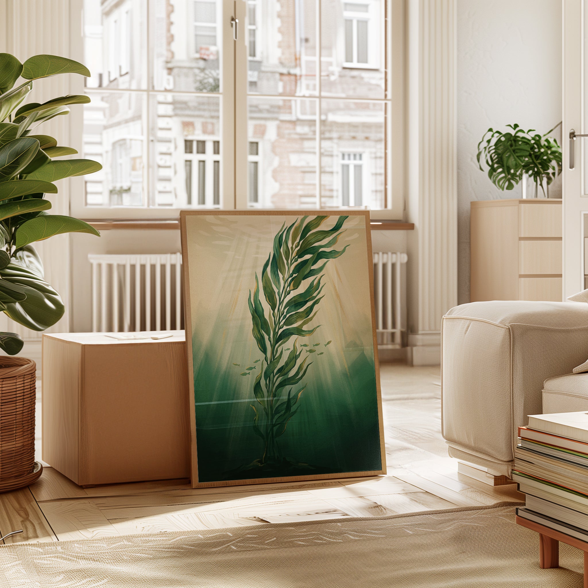 Underwater Kelp Painting — Flowing Seaweed Botanical Art - interior