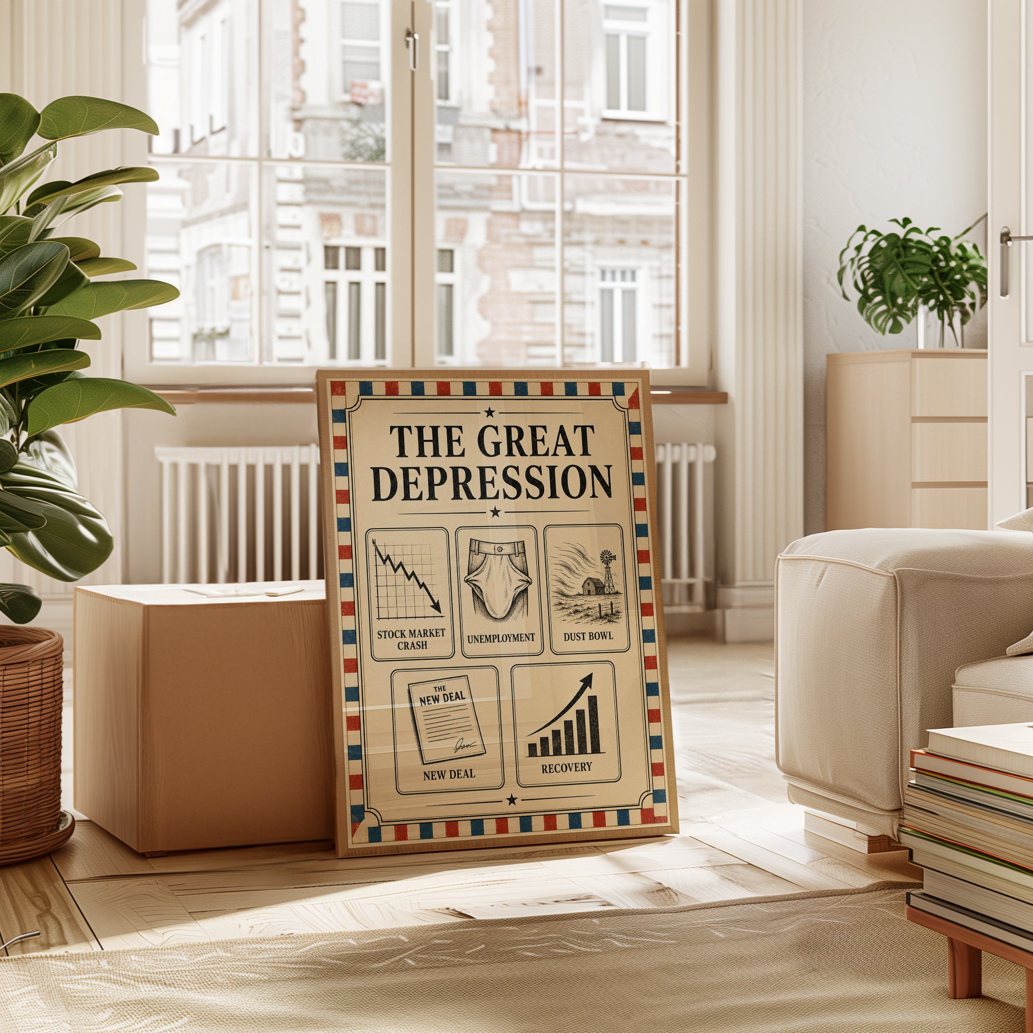 Great Depression Poster – American History Print - interior