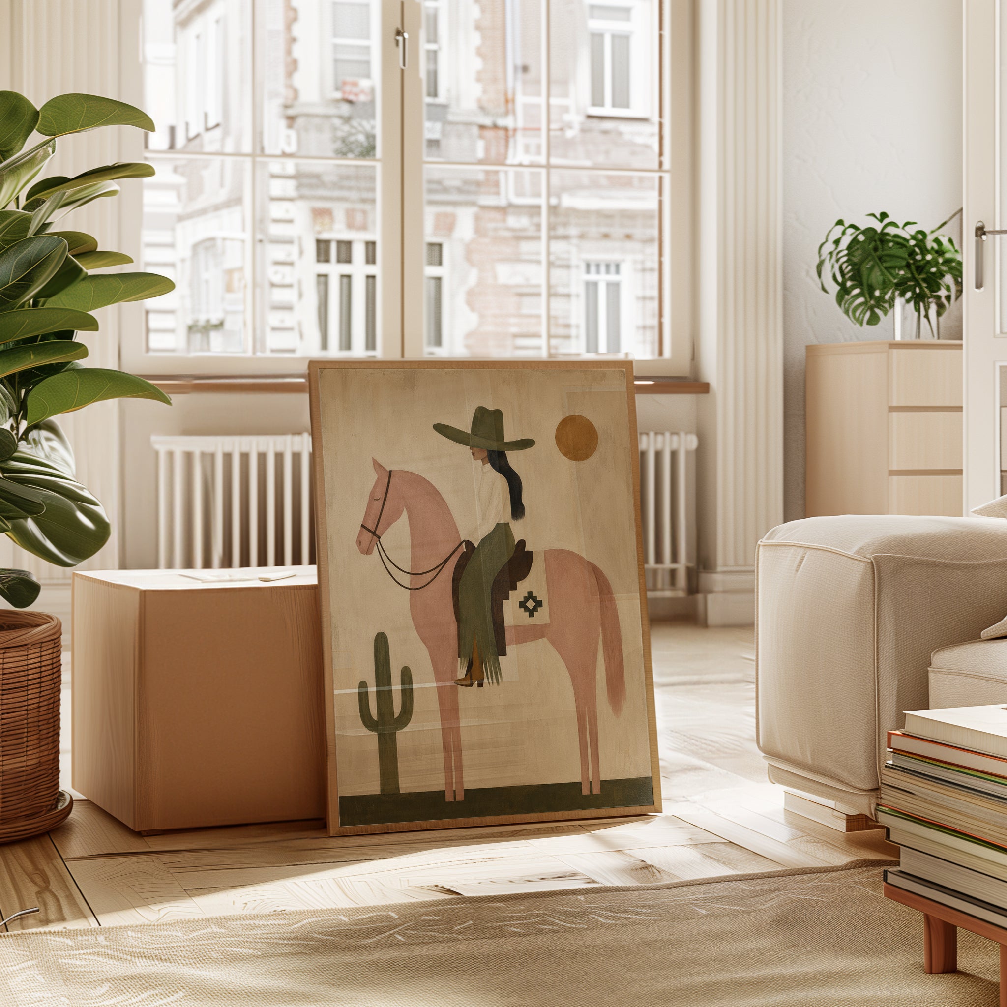 Western Wall Art – Cowgirl Horse Print - interior