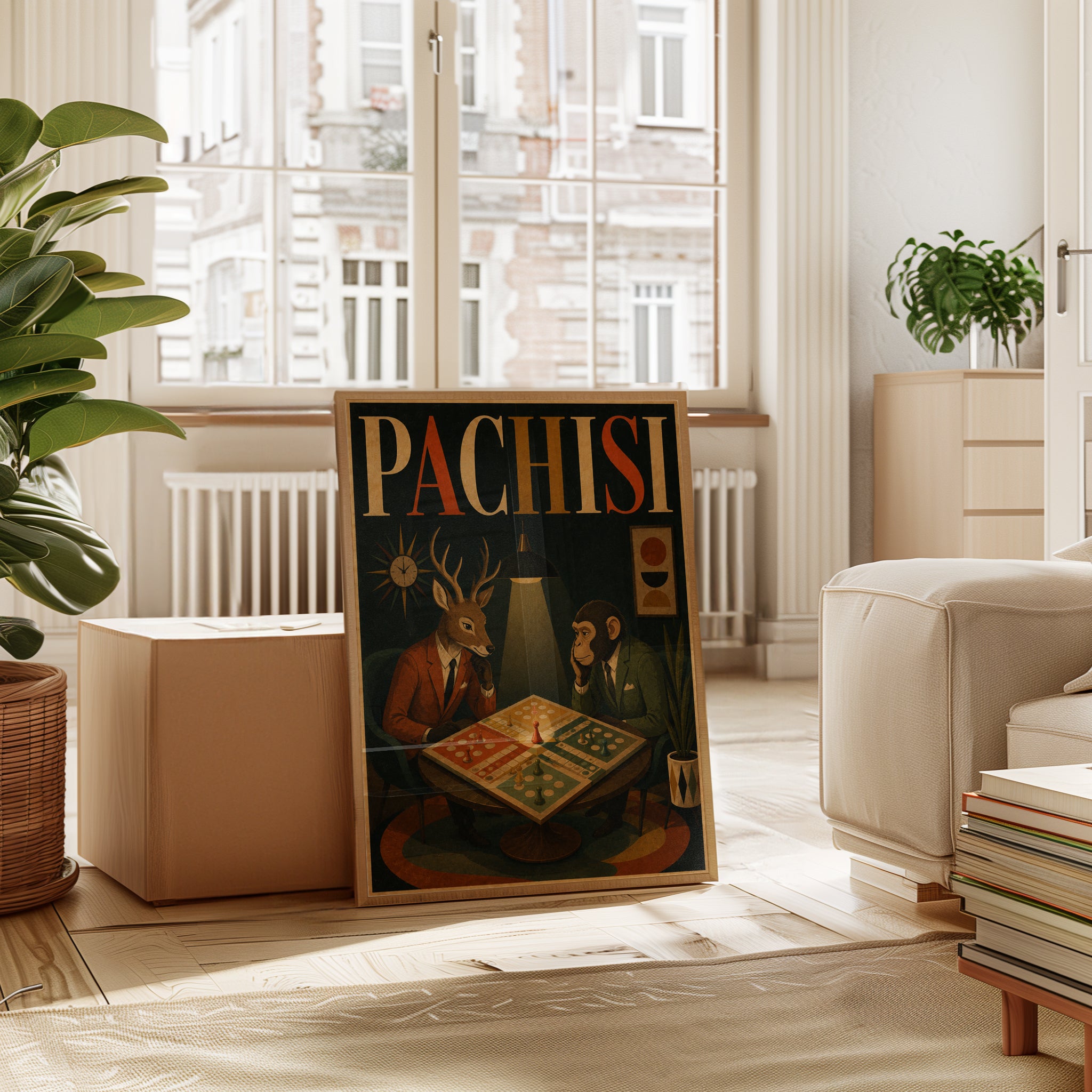Mid-Century Animal Pachisi Poster - interior