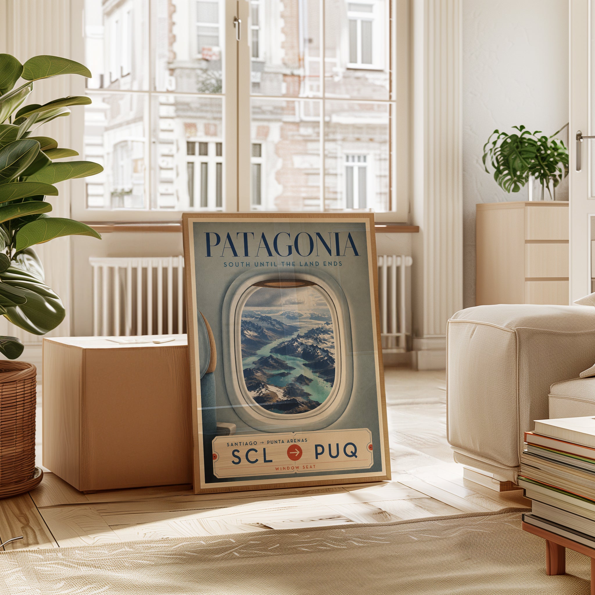 Patagonia Travel Poster – Airplane Window Print - interior