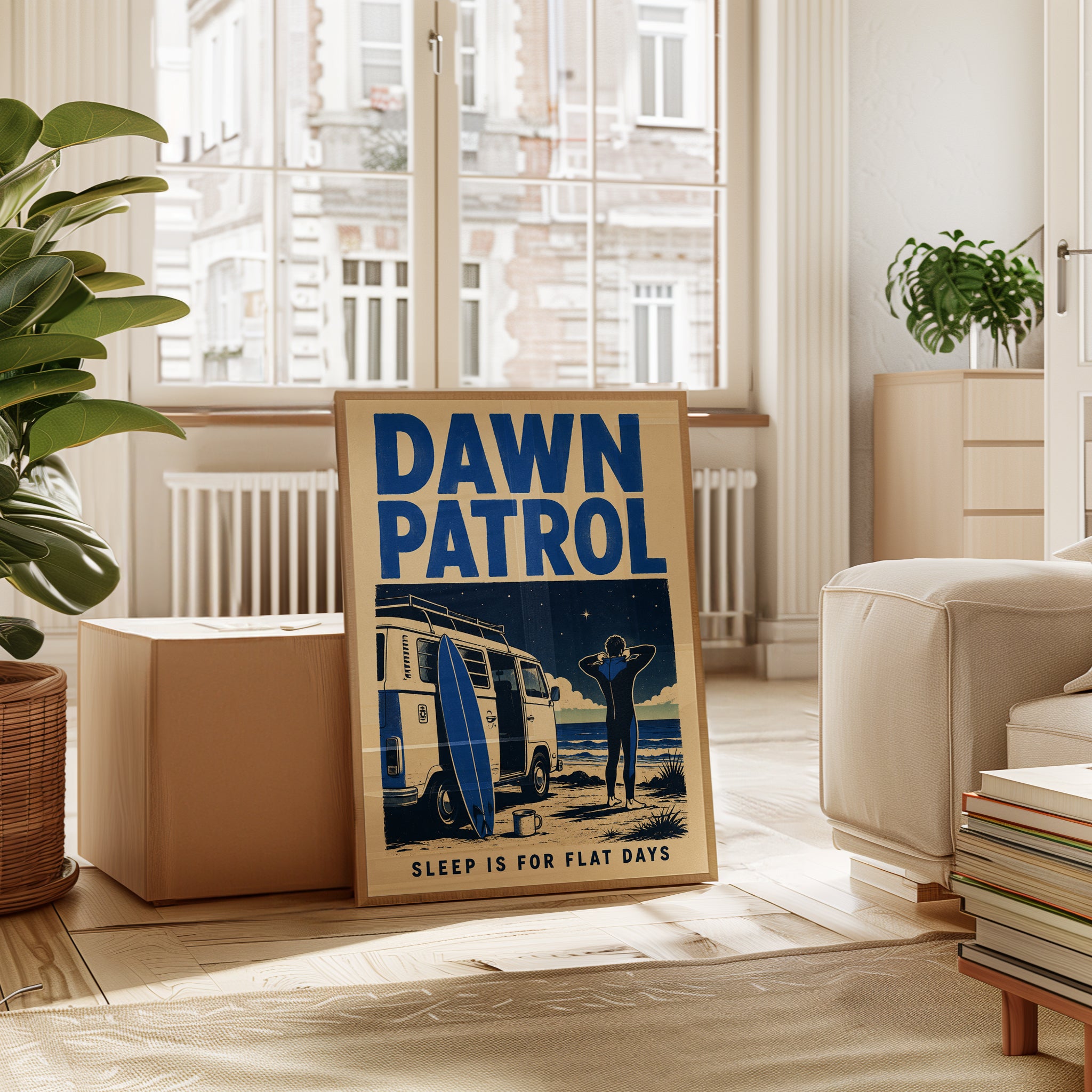 Surf Van Wall Art – Dawn Patrol Beach Print - interior