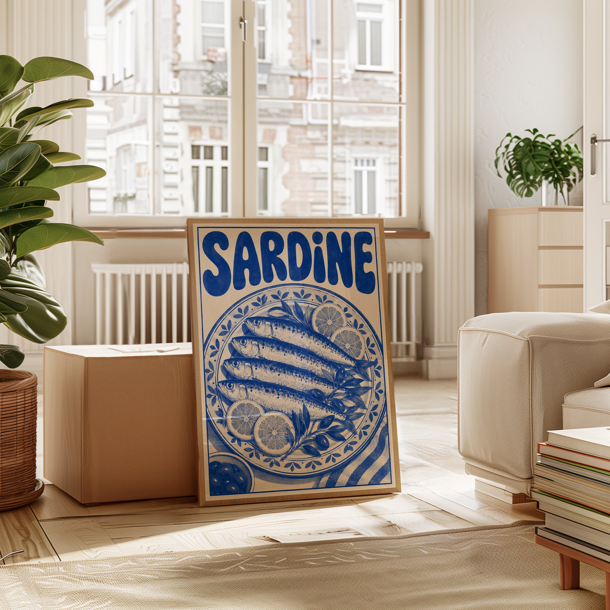 Sardine Art Print: Mediterranean Ceramic Style (Kitchen & Dining Room) - interior