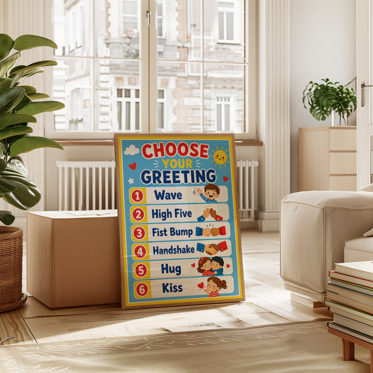 Choose Your Greeting Poster: Classroom Social Skills Chart - interior