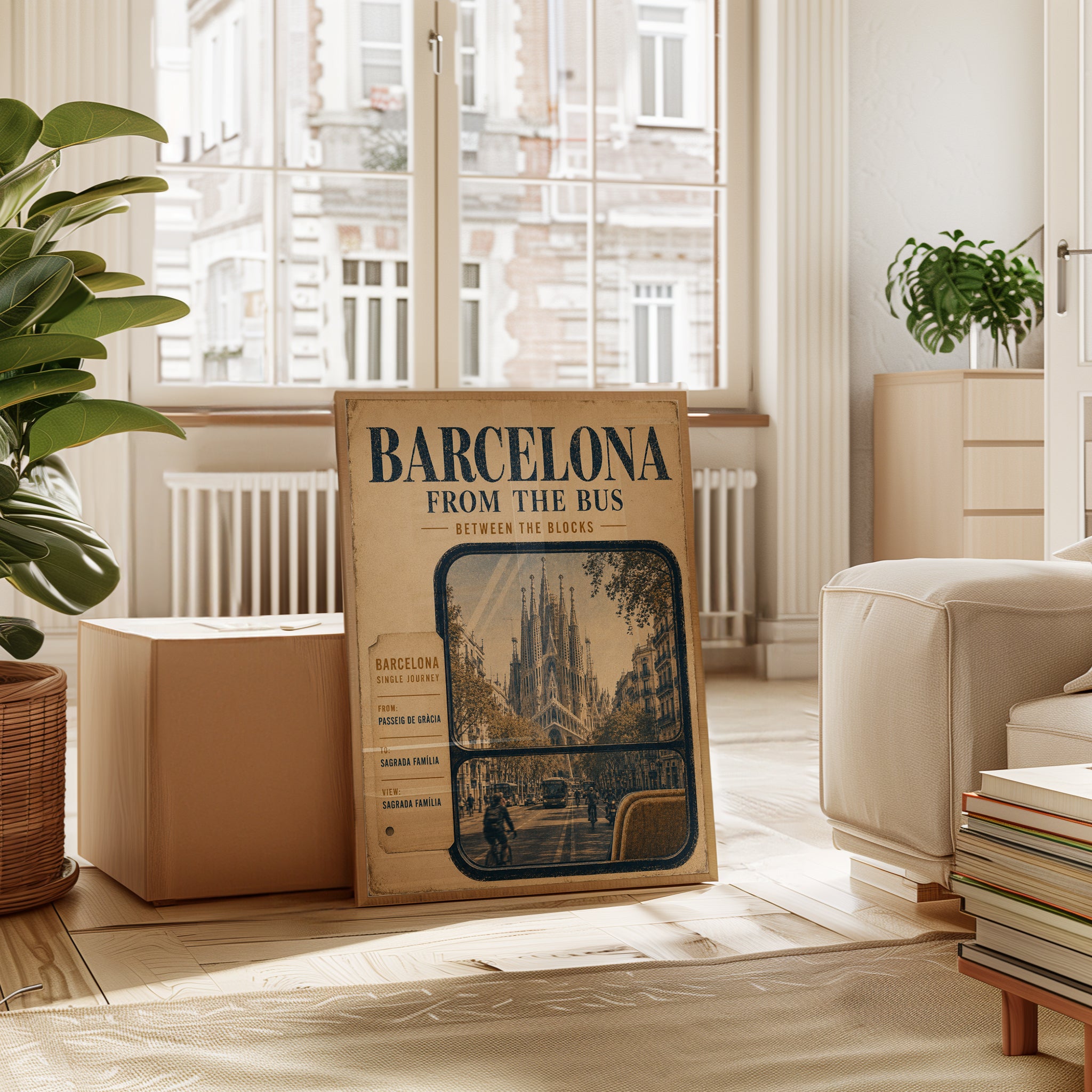 Barcelona Travel Poster – Vintage Spain Wall Art - interior