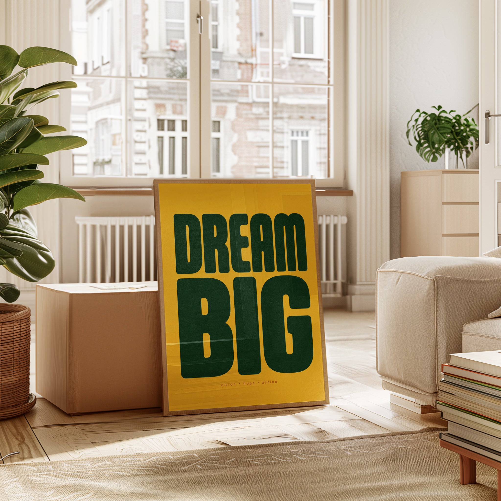 Dream Big Motivational Print: Bold Retro Typography - interior