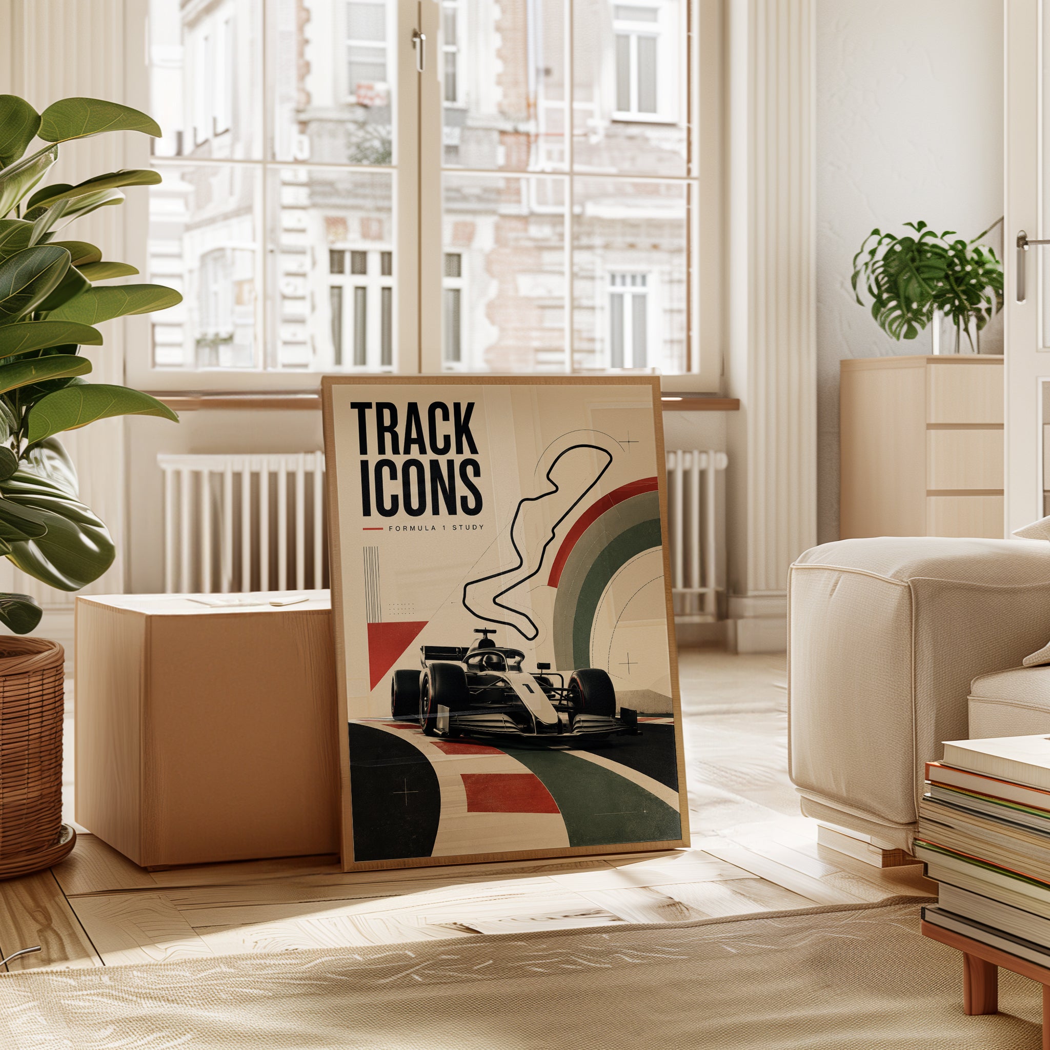 Formula 1 Track Icons Print: Vintage Racing Poster Art - interior