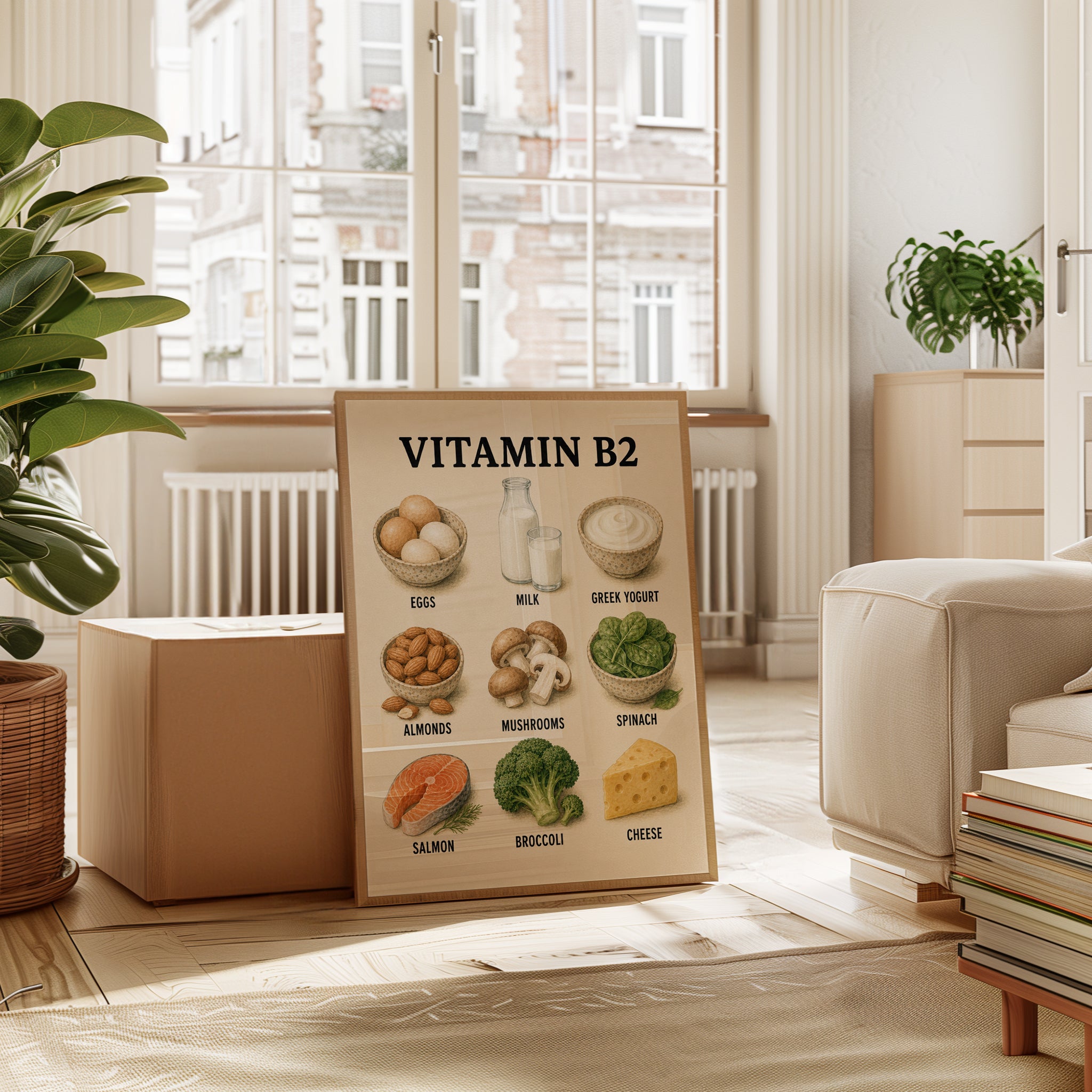 Vitamin B2 Foods Poster – Kitchen Wall Art - interior