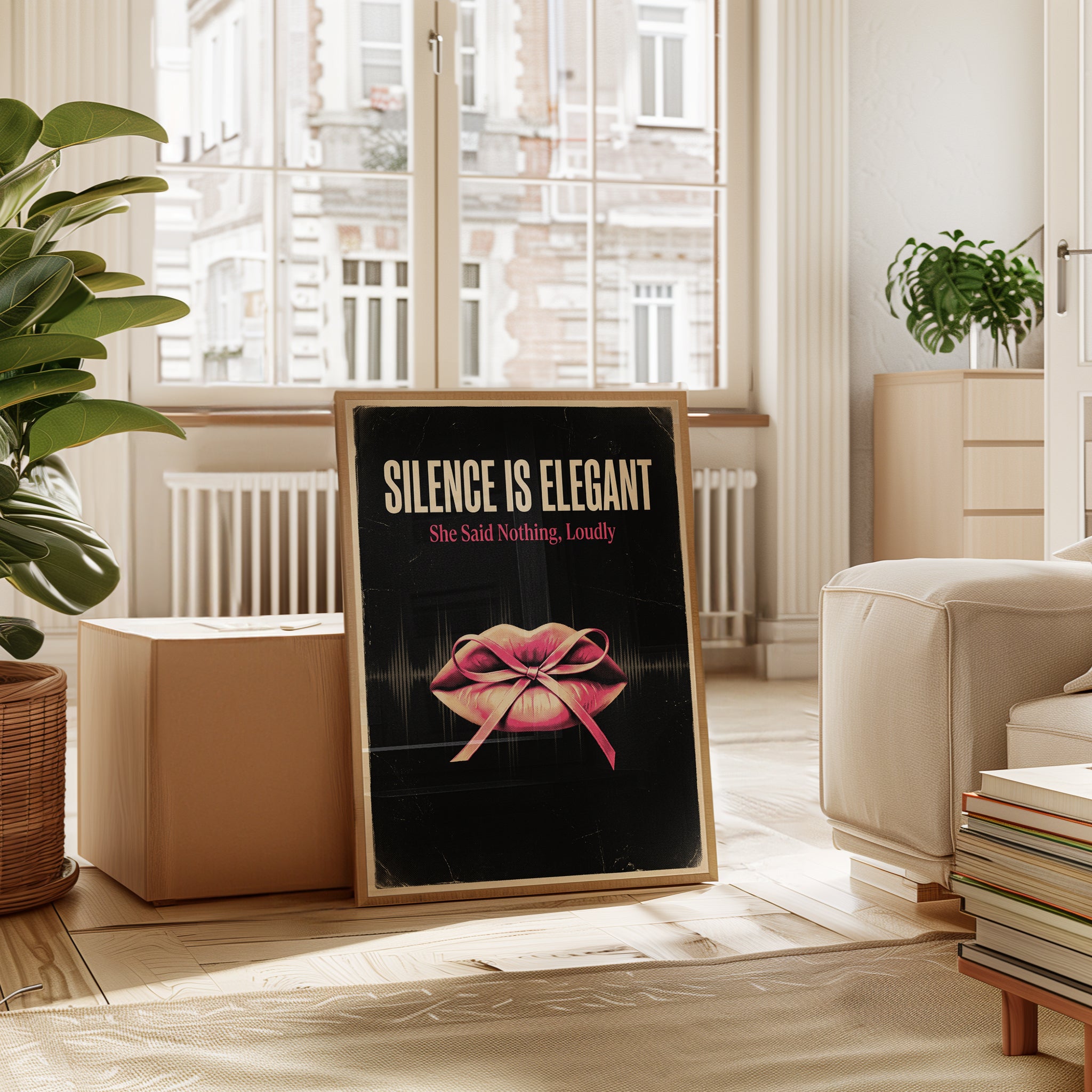 Feminist Typography Print — Silence Is Elegant Quote - interior
