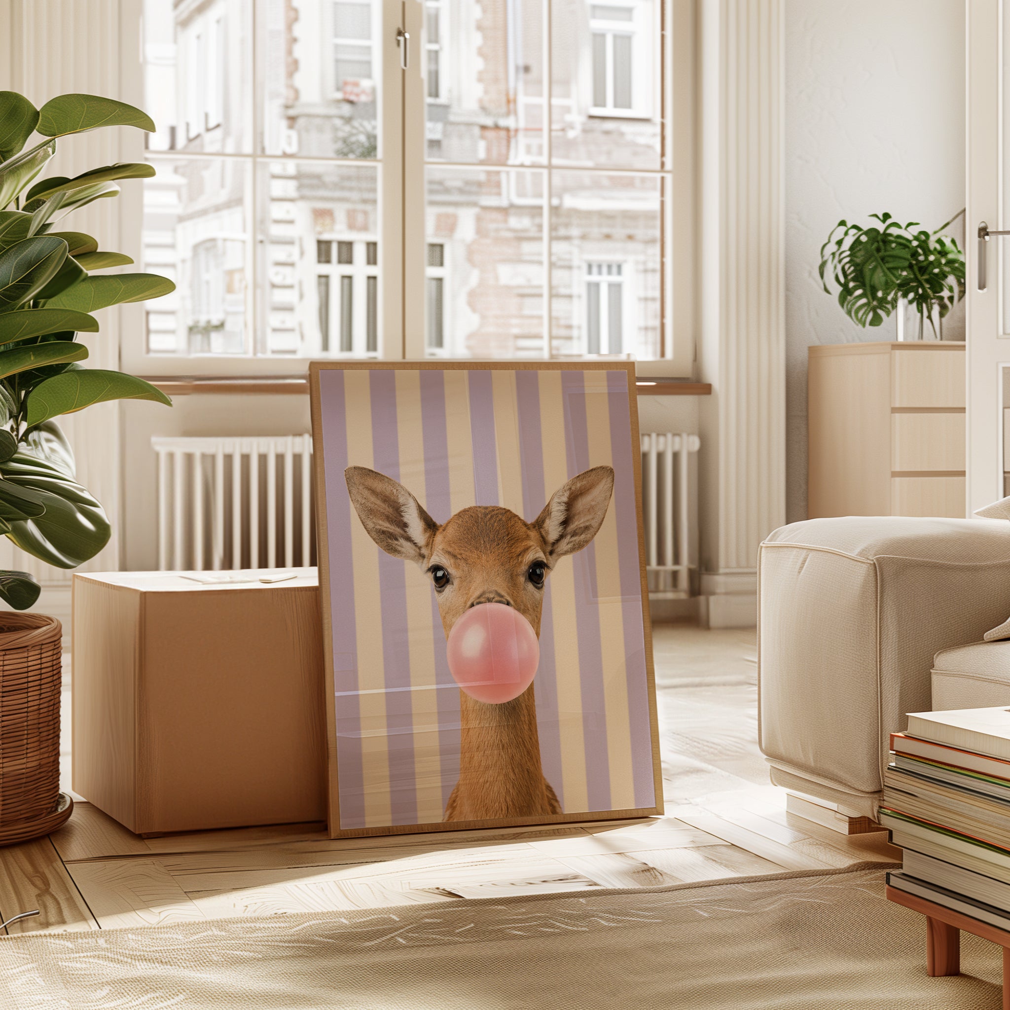 Deer Bubble Gum Print - interior