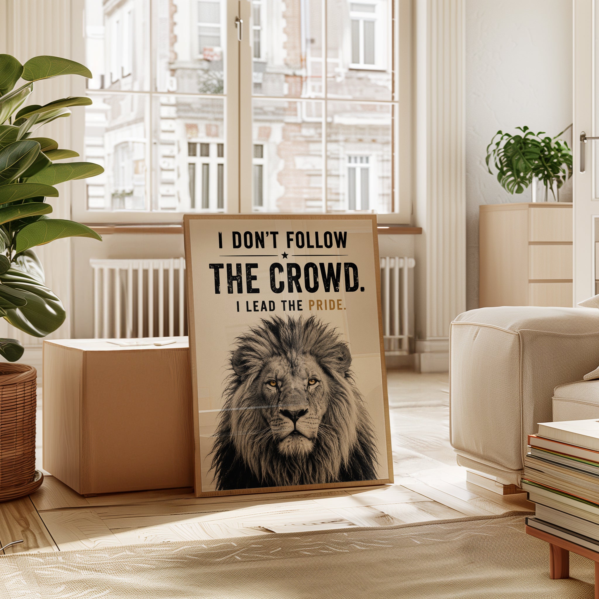 Lead The Pride Lion Poster: Motivational Typography Wall Art - interior