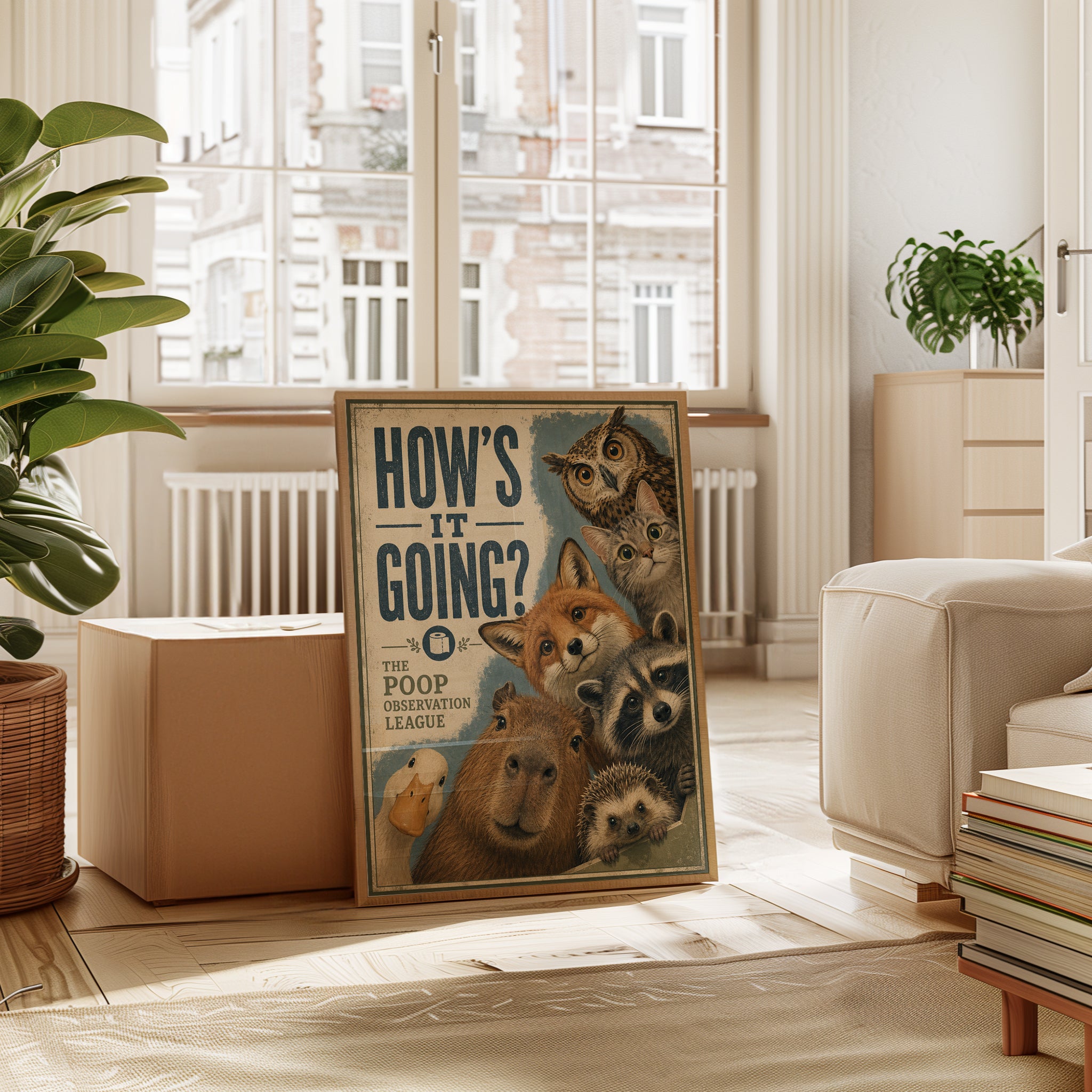Vintage Animal Poster: Retro Wildlife Illustration Wall Art - interior