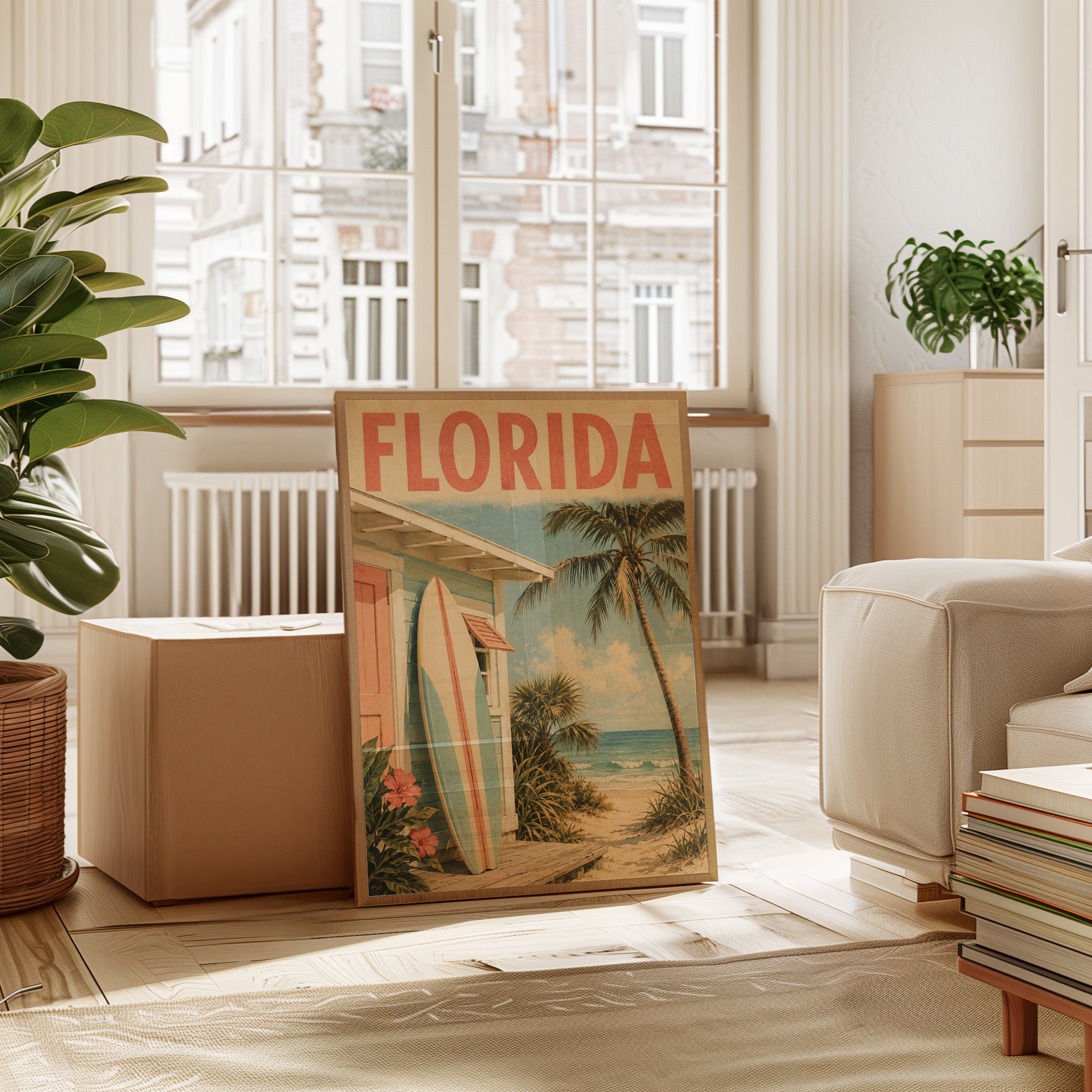 Florida Travel Poster – Vintage Beach Wall Art - interior