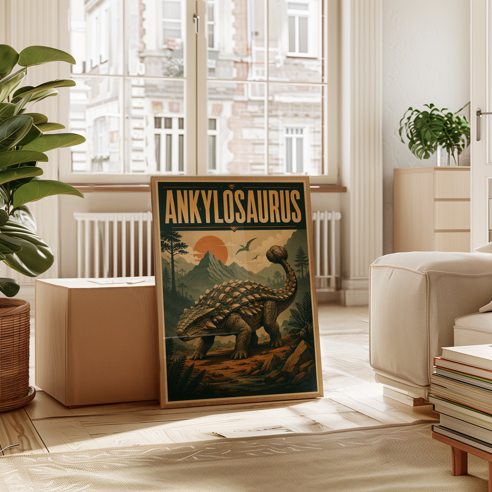 Ankylosaurus Poster: Vintage Dinosaur Art for Kids' Rooms (Multipl - interior
