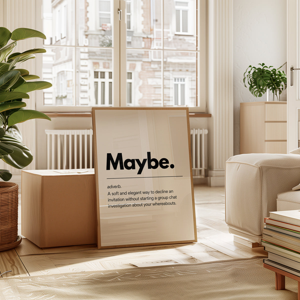Typography Wall Art: Witty Maybe Definition - interior