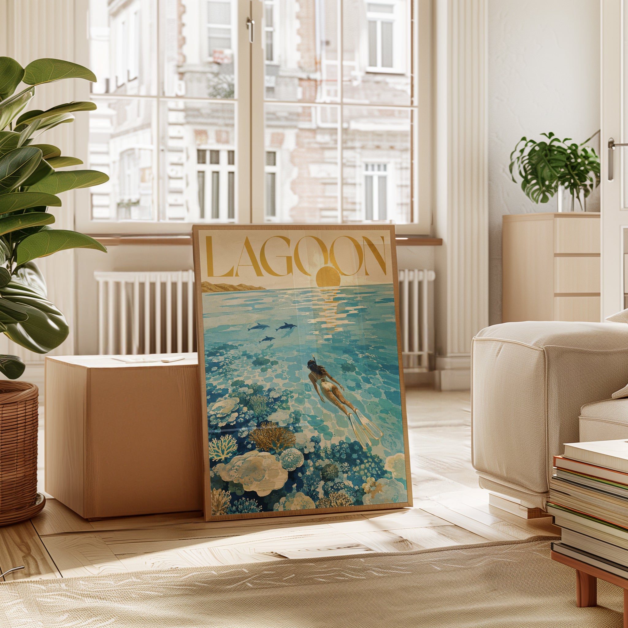 Lagoon Travel Poster – Snorkeling Wall Art - interior