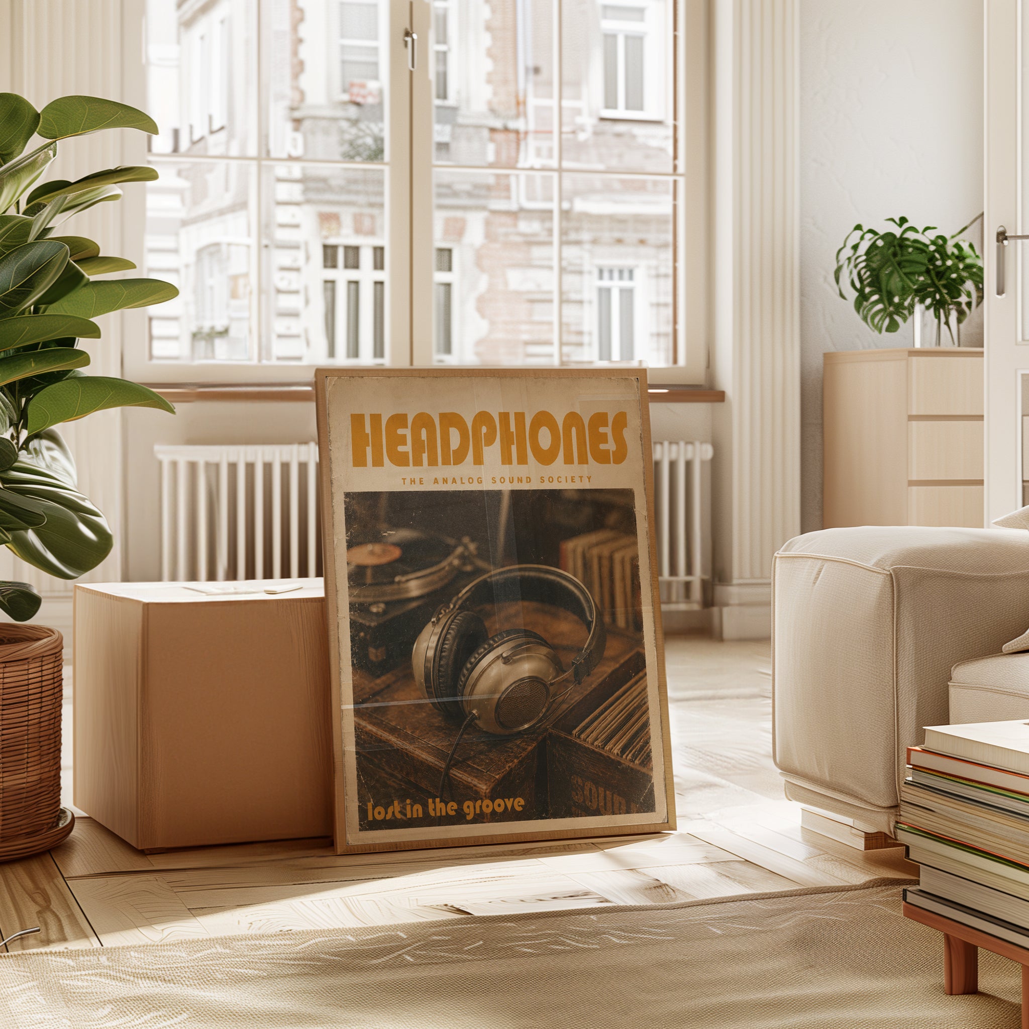 Vintage Headphones Poster — Retro Analog Sound Society - interior