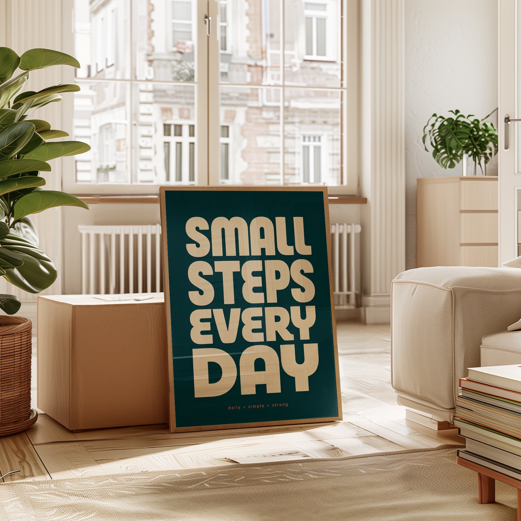 Inspirational Typography Print: Small Steps Every Day - interior