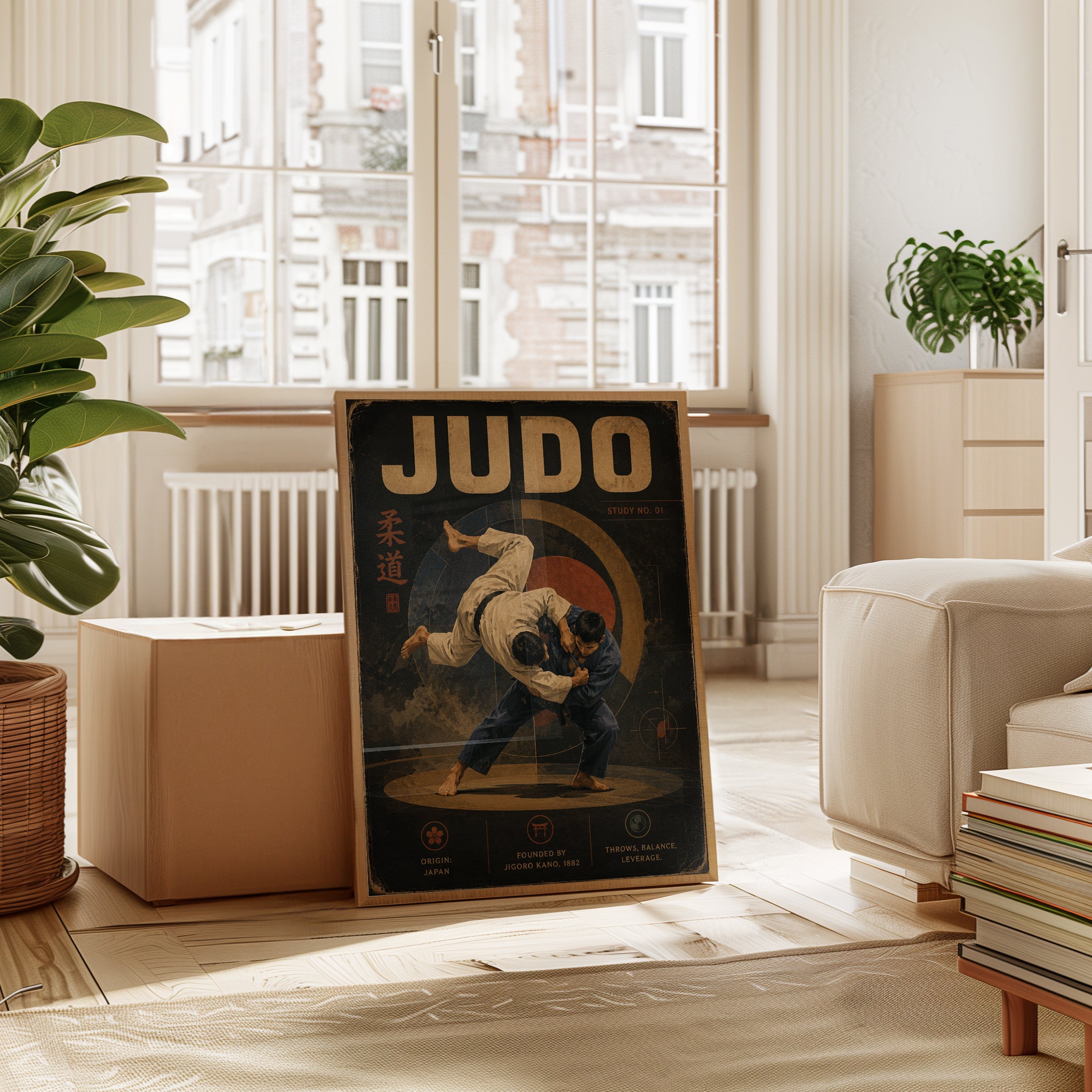 Judo Martial Arts Poster: Vintage Japanese Sports Design Print - interior