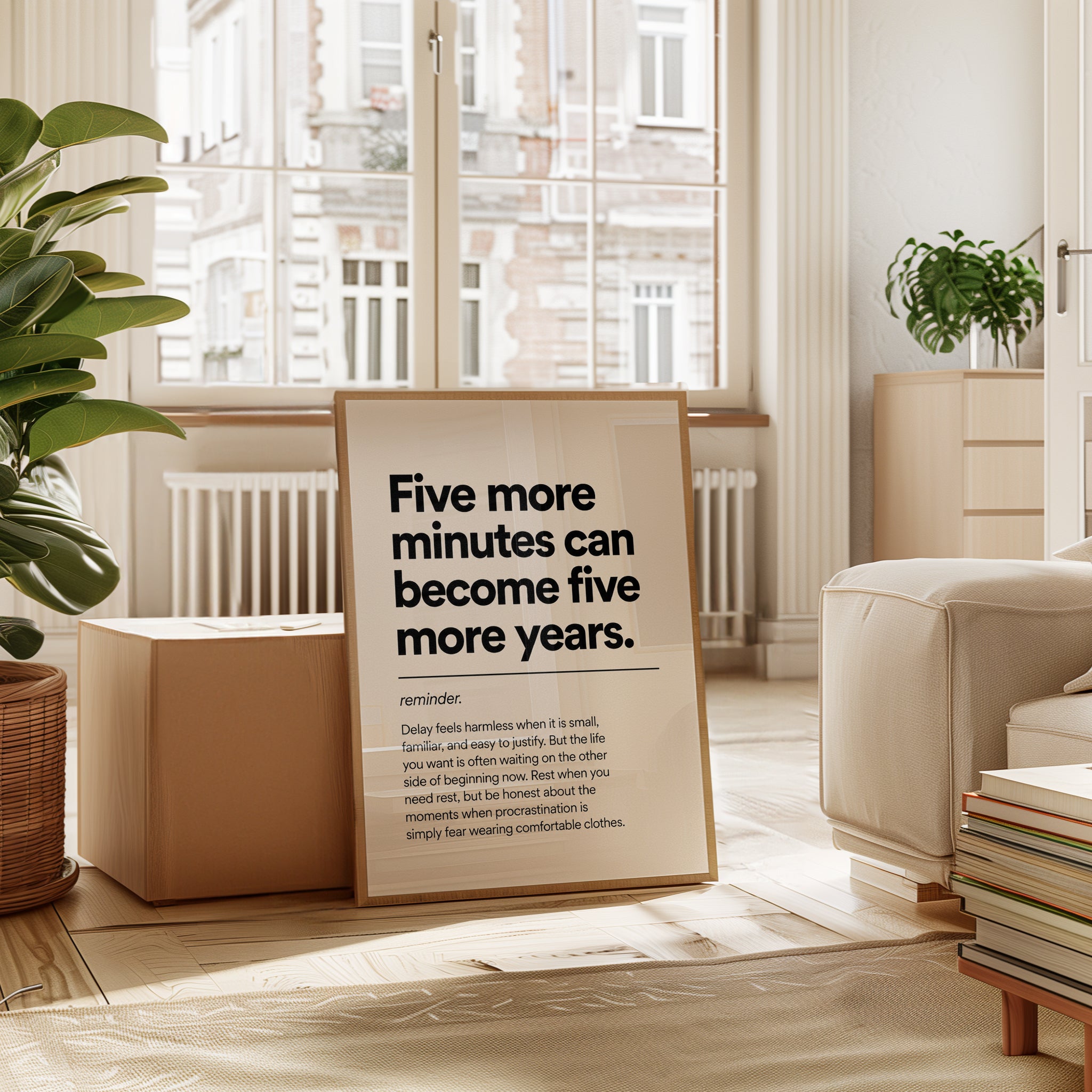 Procrastination Wall Art: Bold Typography - interior