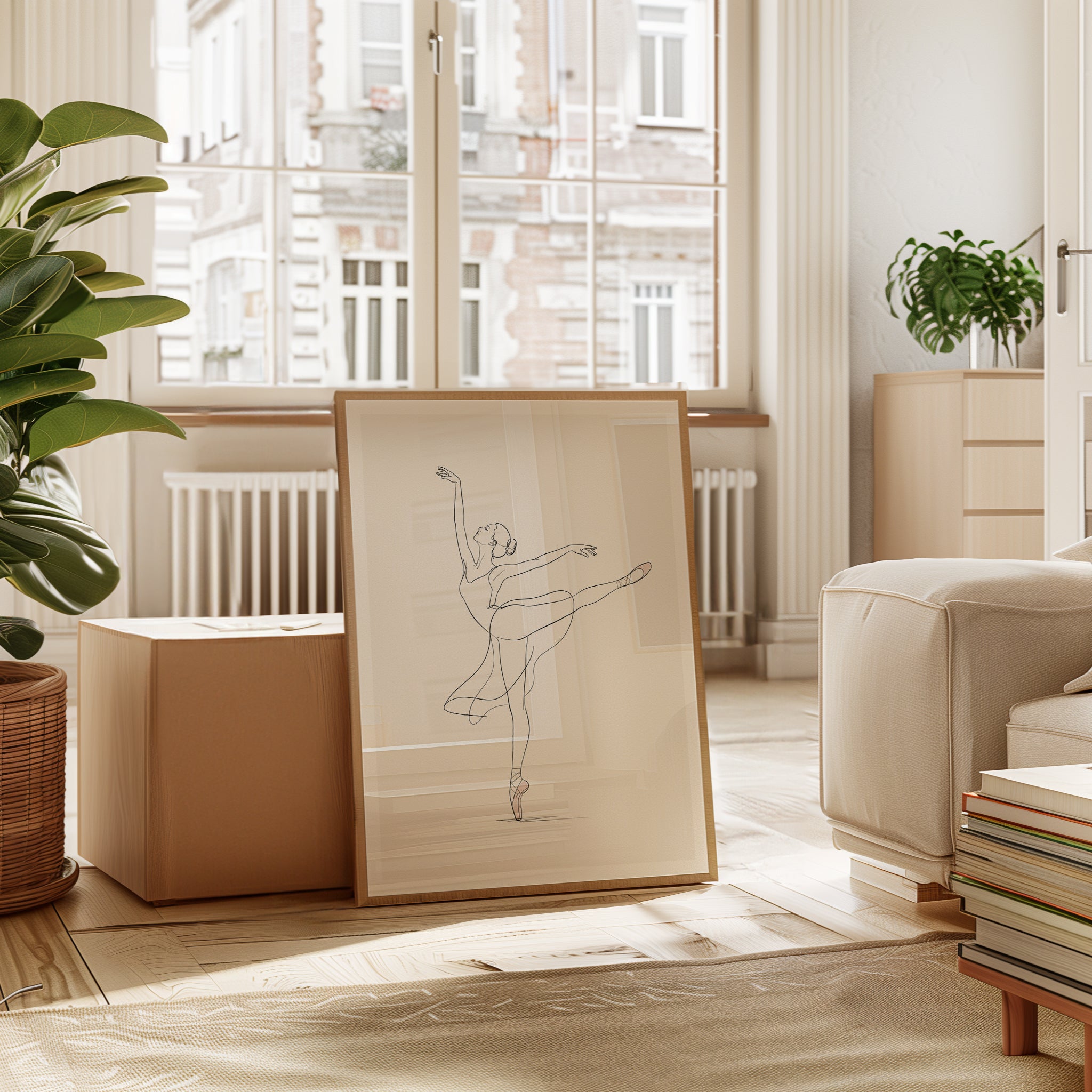 Ballet Line Drawing – Ballerina Art Print - interior
