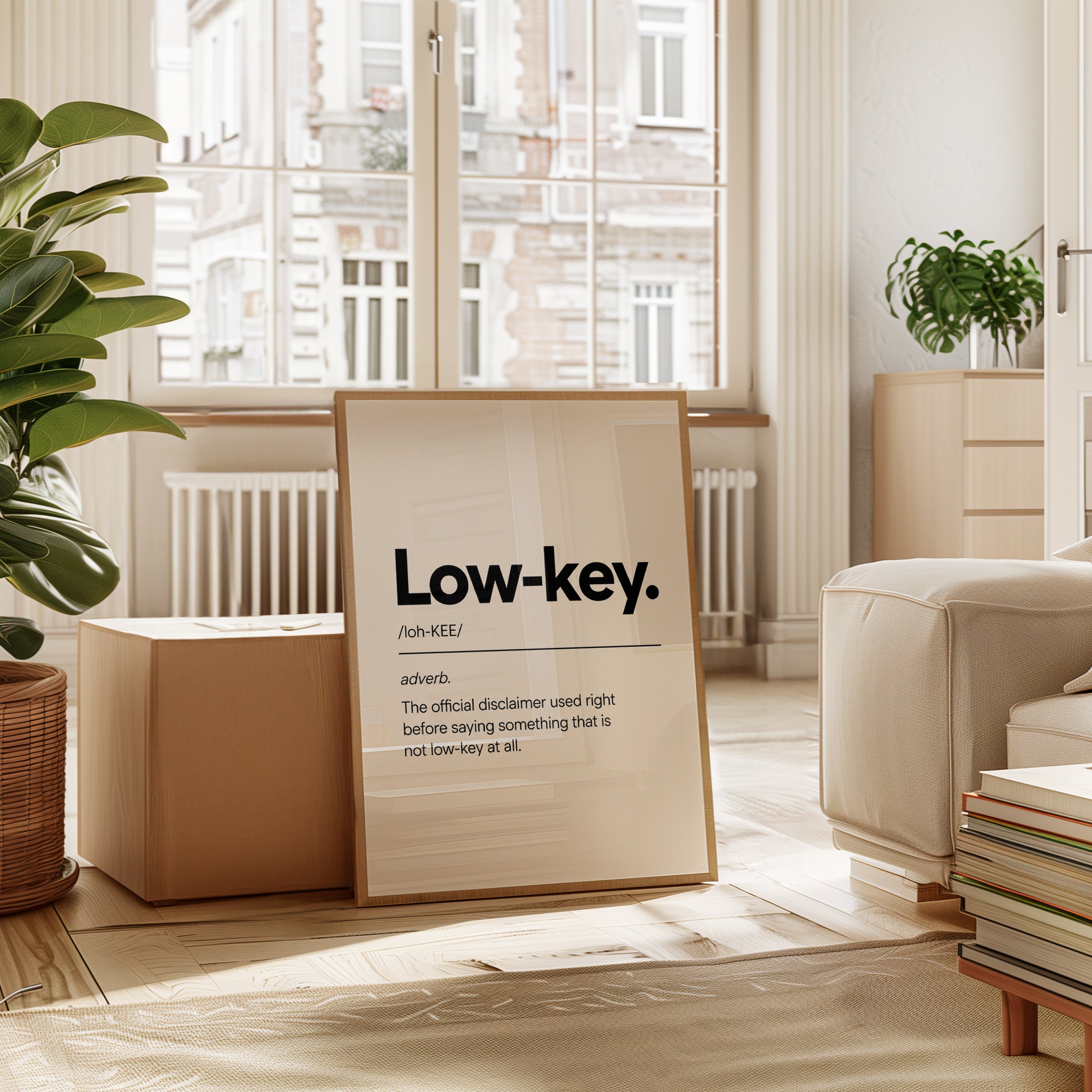 Typography Poster: Humorous Low-Key Definition - interior